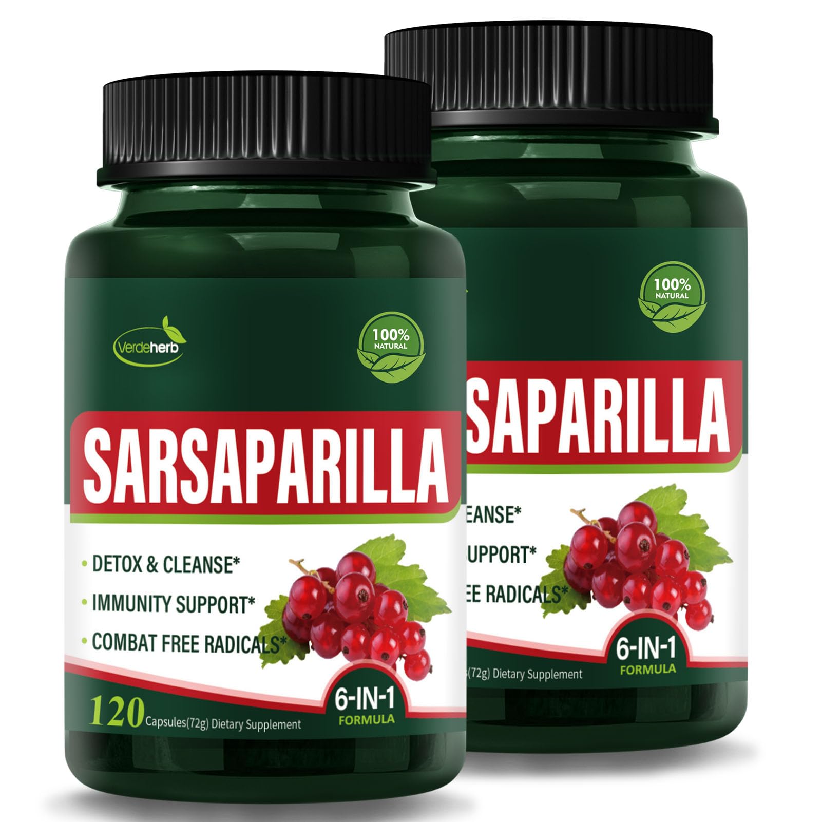 Verdeherb Sarsaparilla Extract Capsules, 240 Count