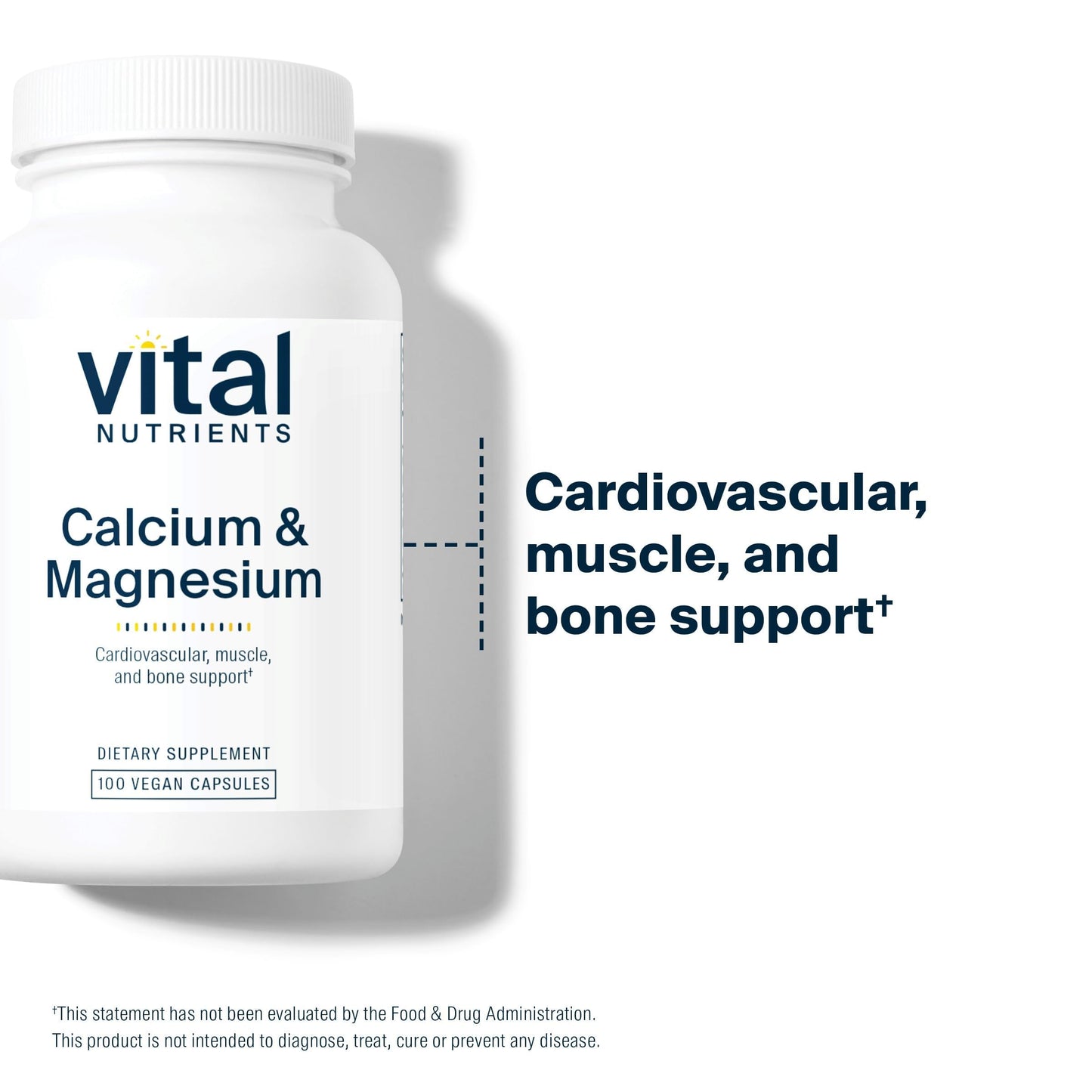 Vital Nutrients Calcium & Magnesium - Vegan Calcium Supplement with Magnesium 100 Capsules
