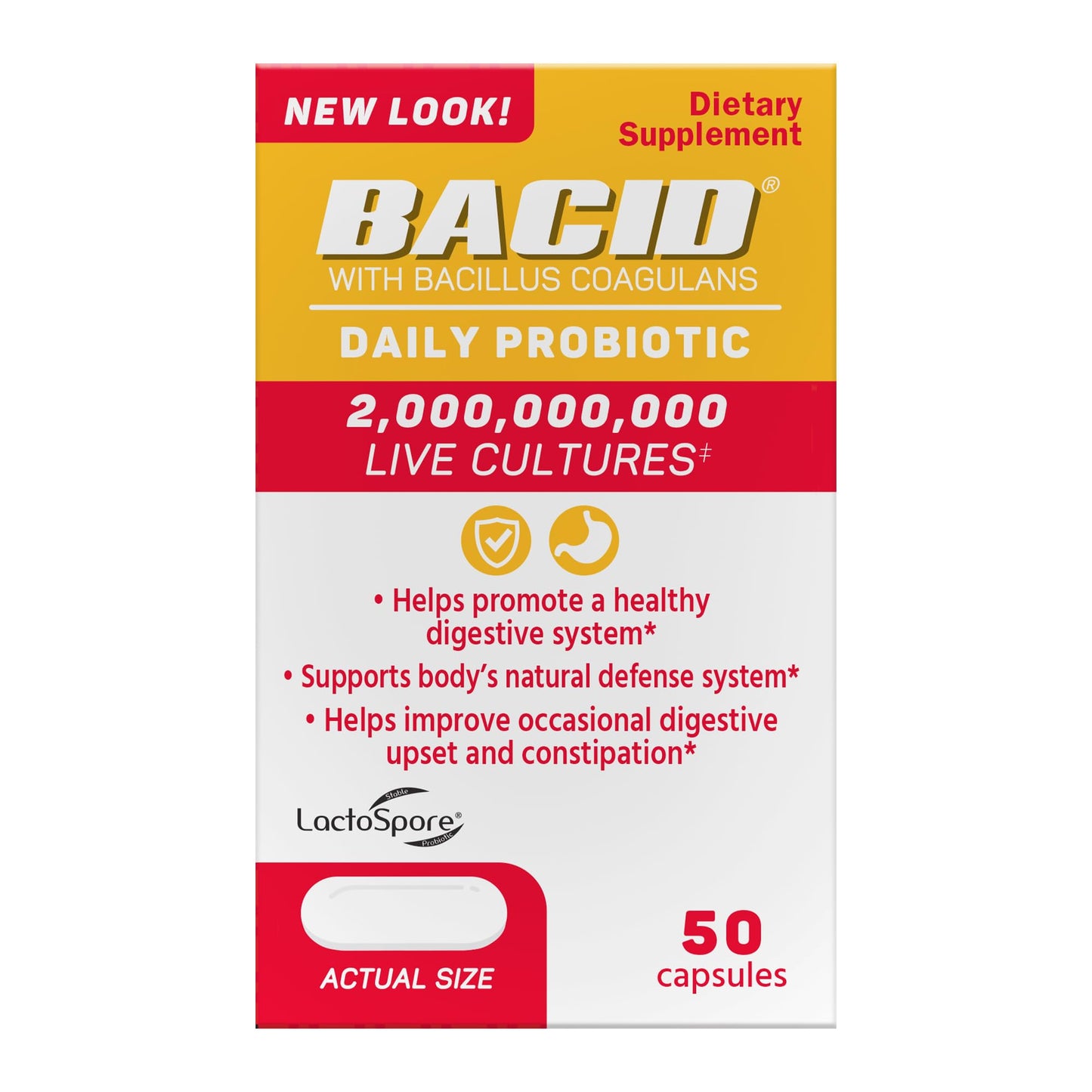 BACID Bacid Daily Probiotic with Bacillus Coagulans Capsule, 50 Count