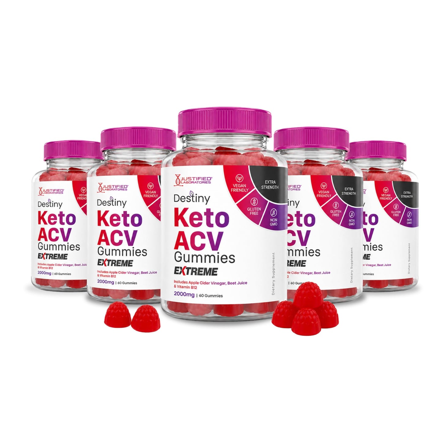 Justified Laboratories Destiny Keto ACV Gummies Extreme 300 Gummies