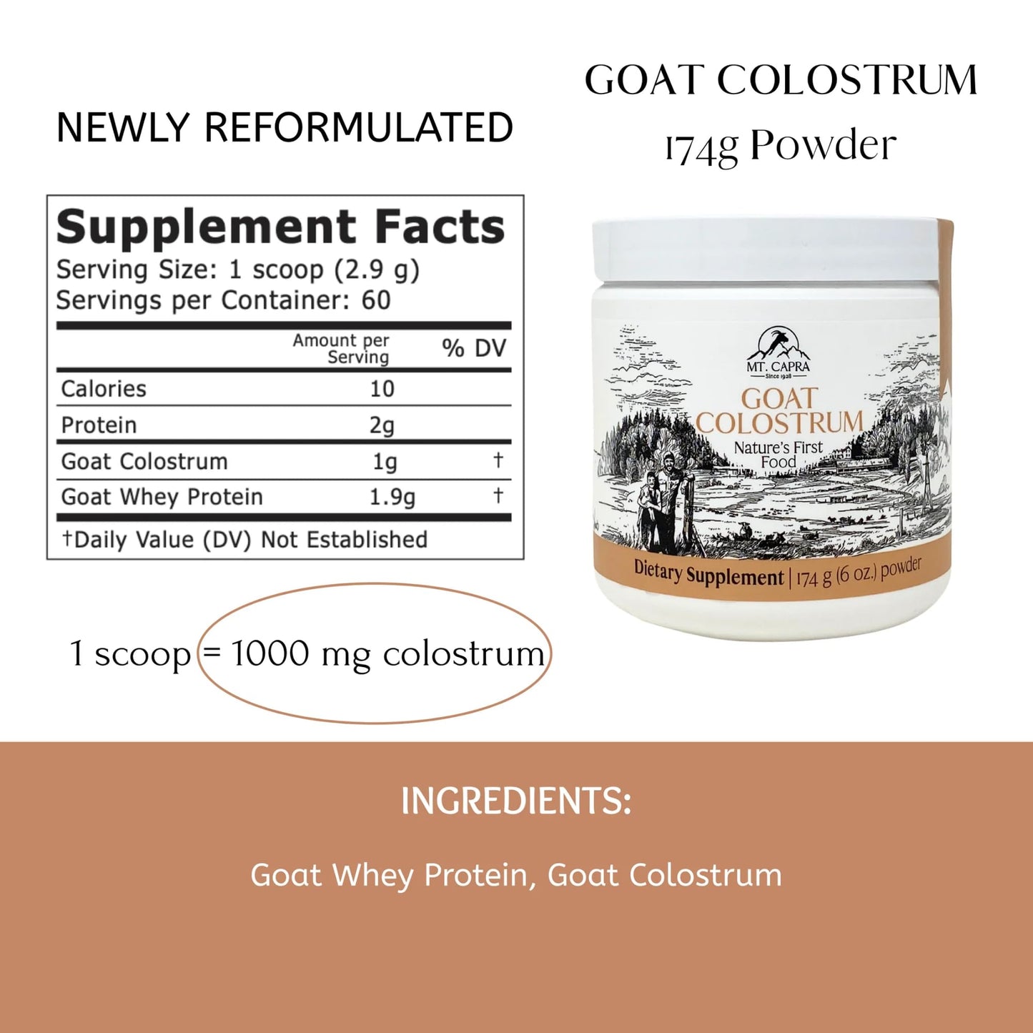 Mt. Capra Goat Colostrum Powder 6 Ounces