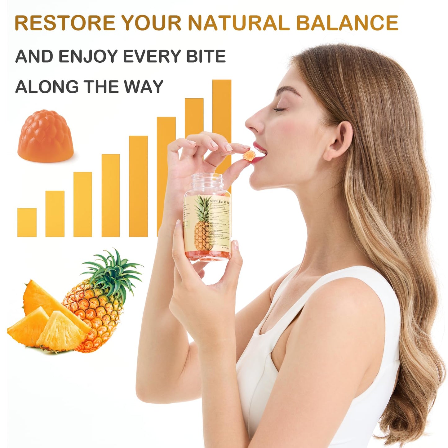 MATOP Pineapple Probiotic Gummies for Women 90 Gummies