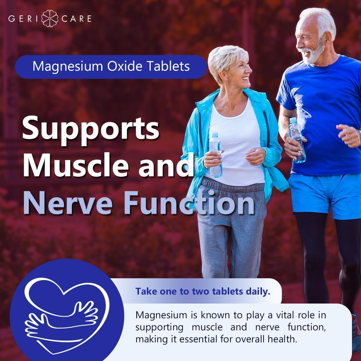 GeriCare Magnesium Oxide Supplement 240 mg Elemental Magnesium Tablet, 120 Count
