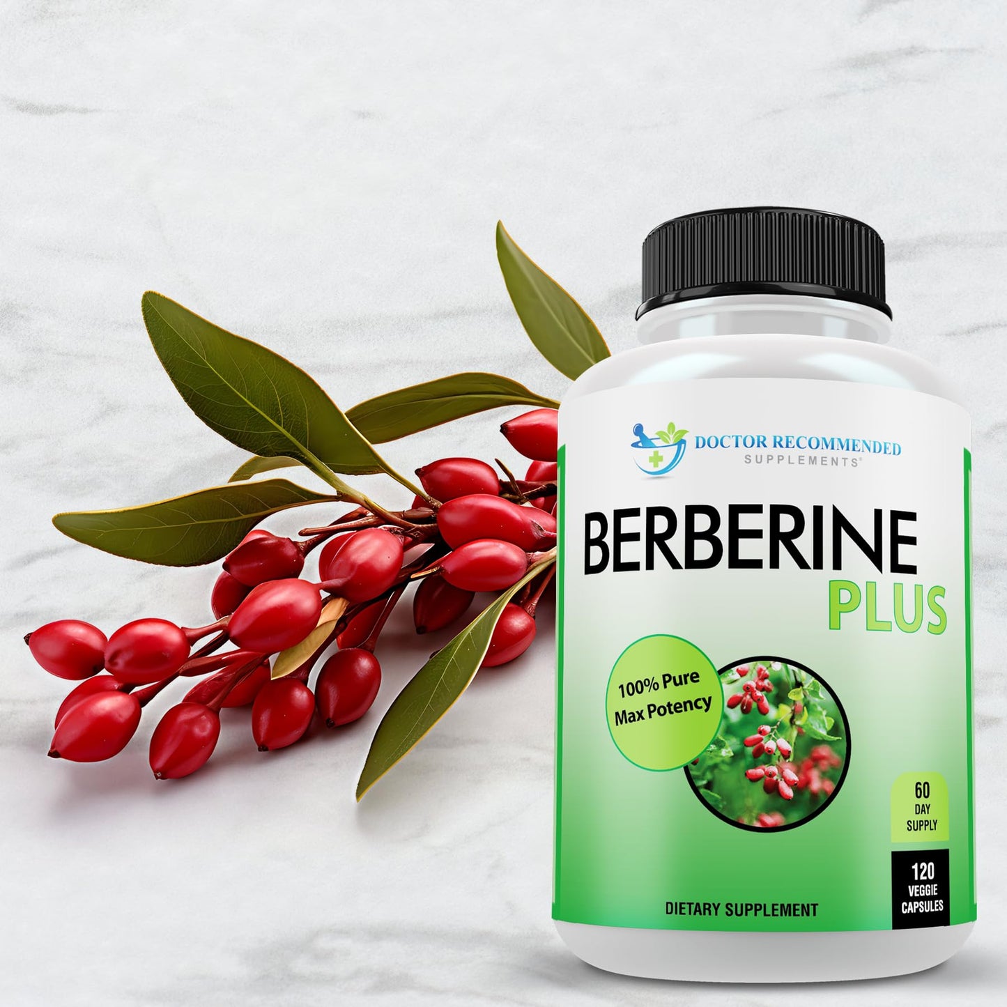 DOCTOR RECOMMENDED SUPPLEMENTS Berberine Plus 1200mg Per Serving with Royal Jelly Capsule, 120 Count