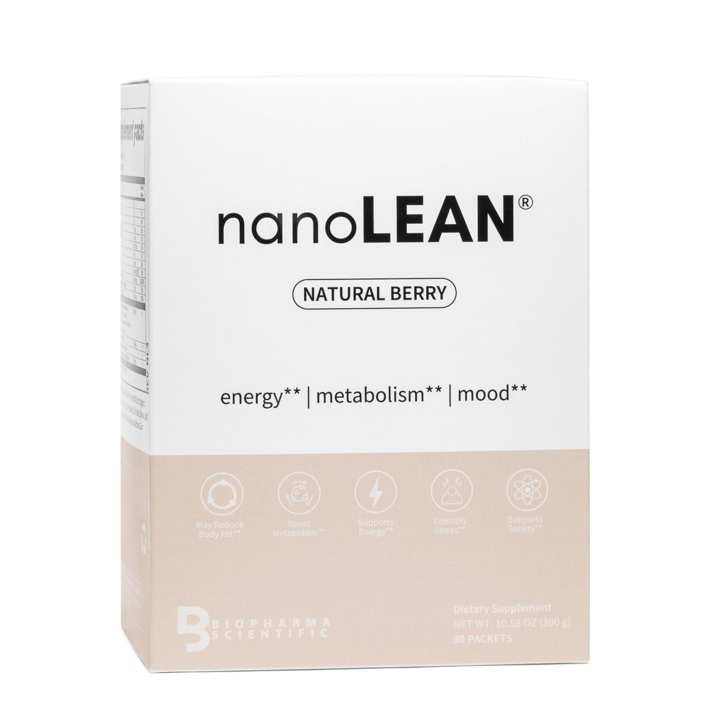 Biopharma Scientific NanoLean Natural Weight Management and Healthy Energy Drink Powder 10.58 oz