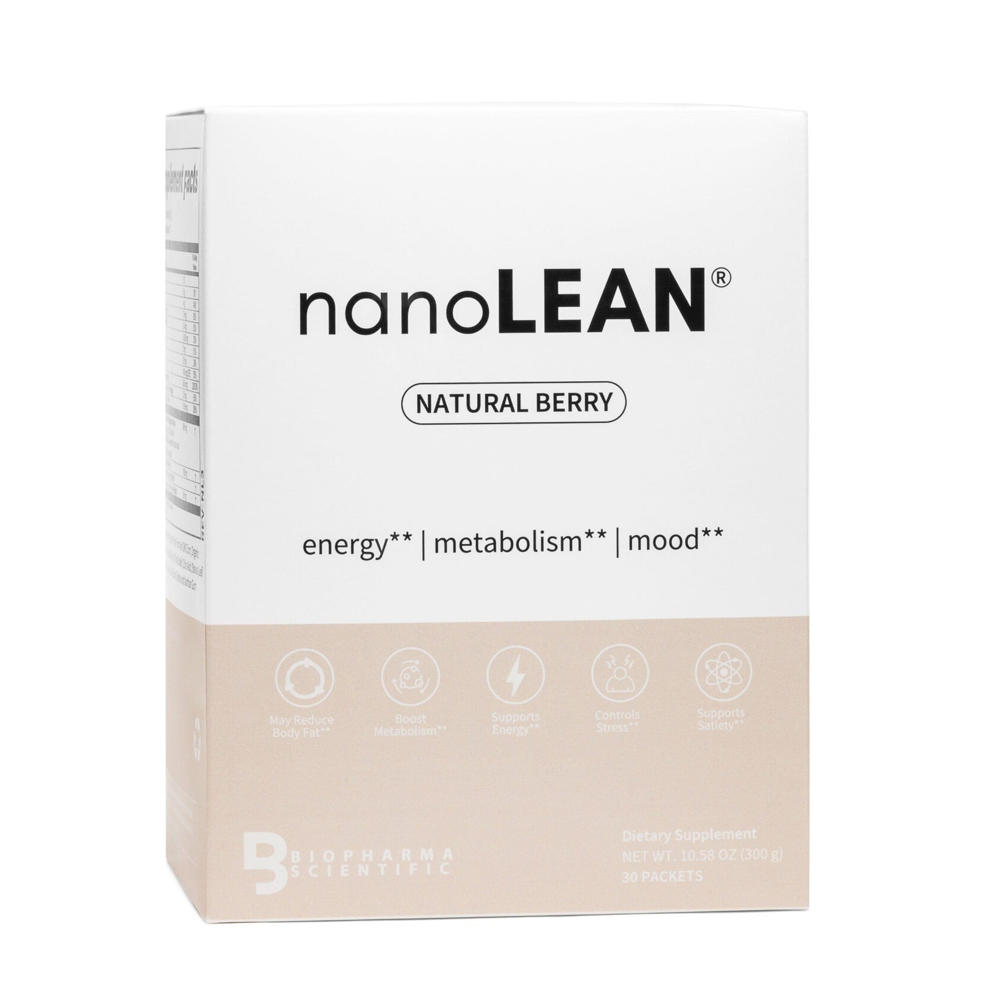 Biopharma Scientific NanoLean Natural Weight Management and Healthy Energy Drink Powder 10.58 oz