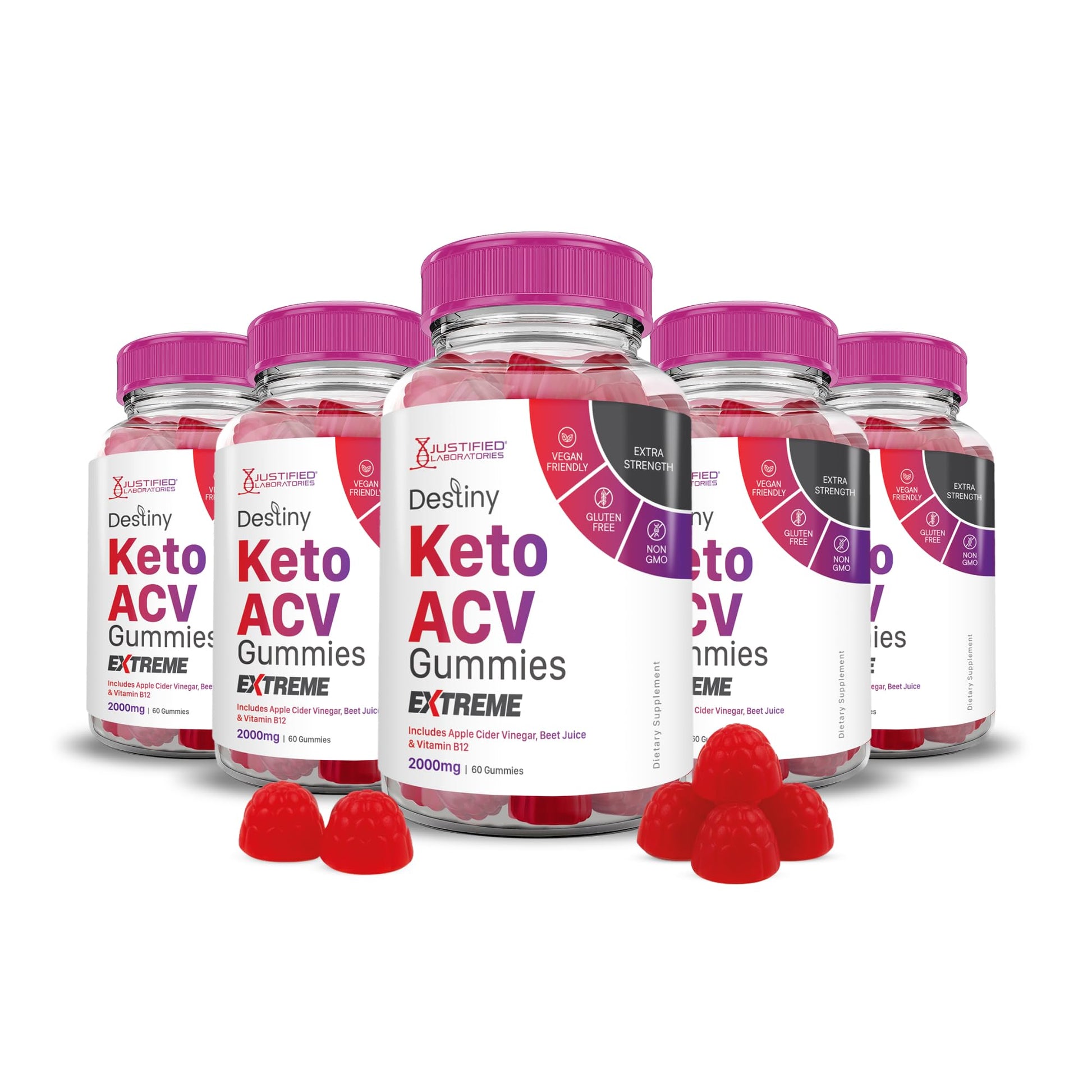 Justified Laboratories Destiny Keto ACV Gummies Extreme 300 Count