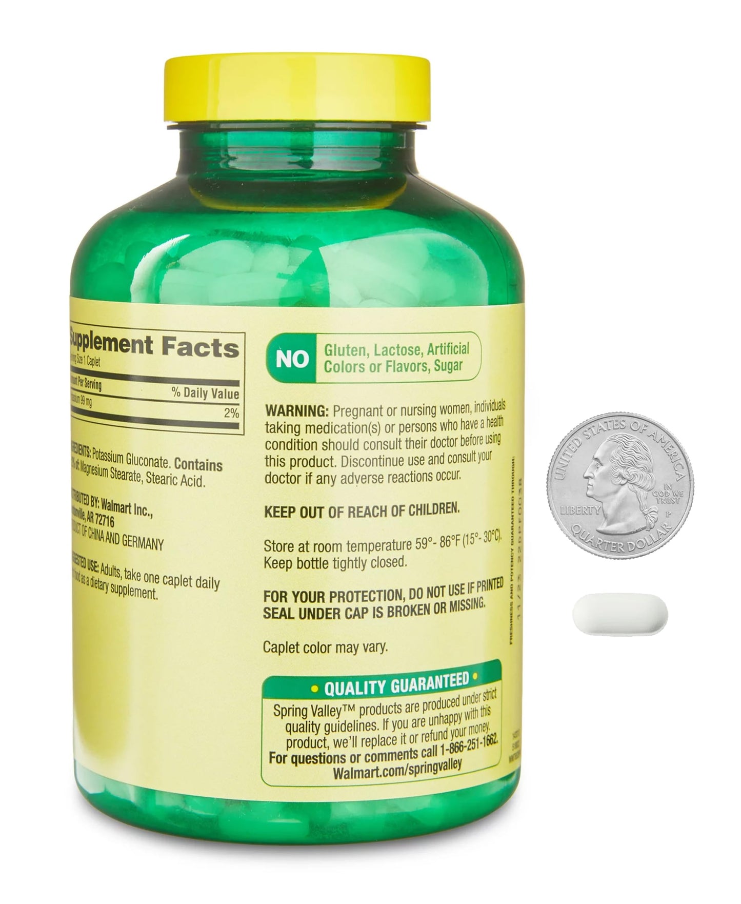 Generic Potassium Gluconate Caplets, 500 Count