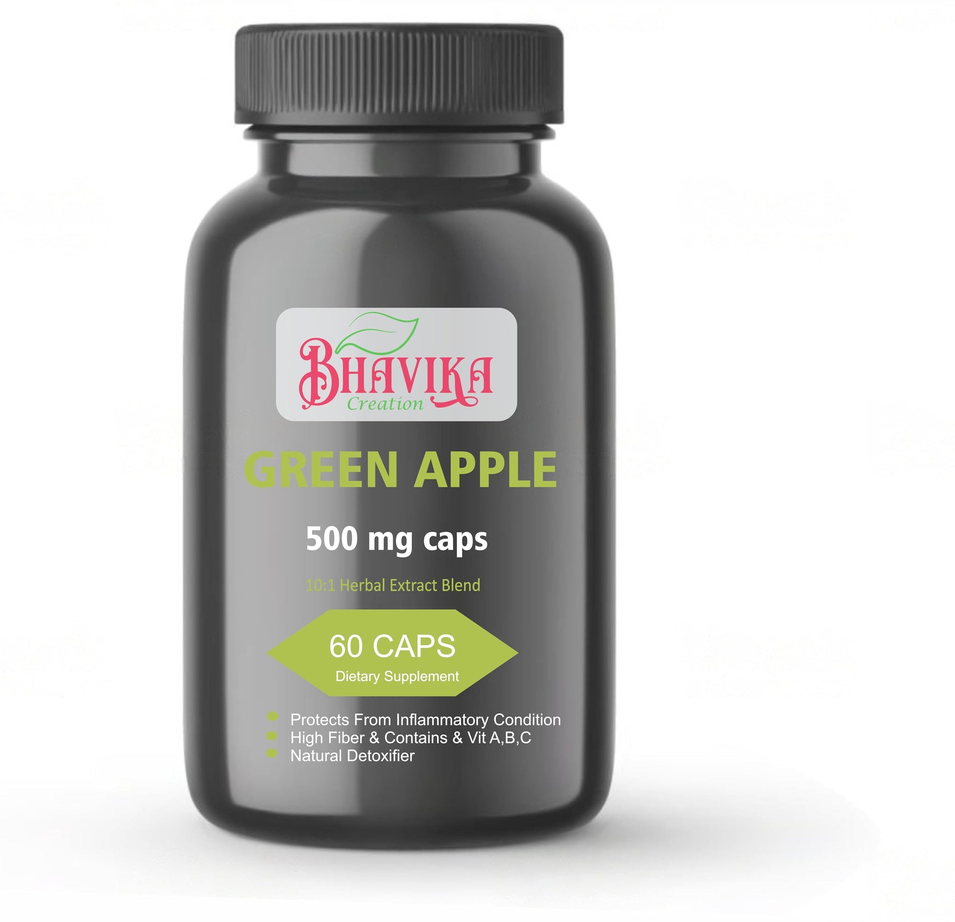 bhavika Creation Green Apple Capsules, 60 Count, 500mg