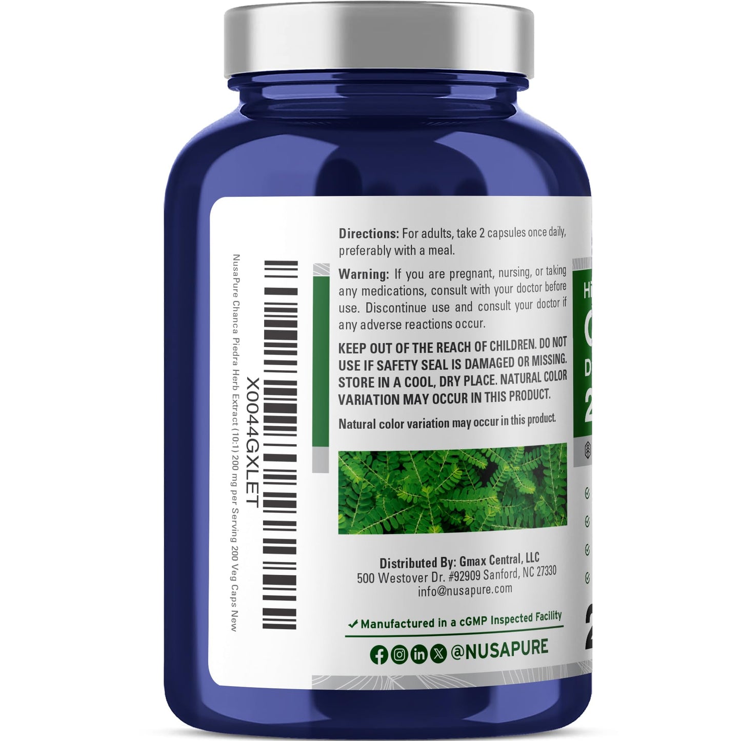 NusaPure Chanca Piedra 200 Veg Capsules