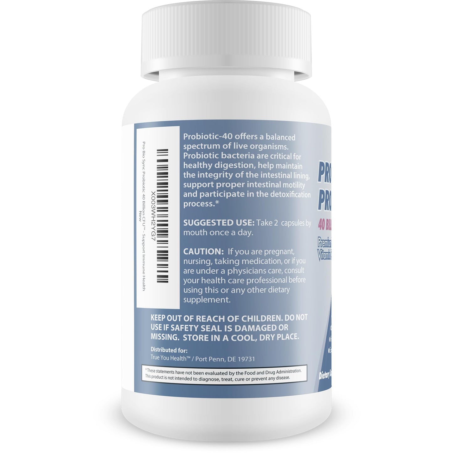 True You Health Pro Bio Sync Probiotic 40 Billion CFU Capsule 60 Capsules