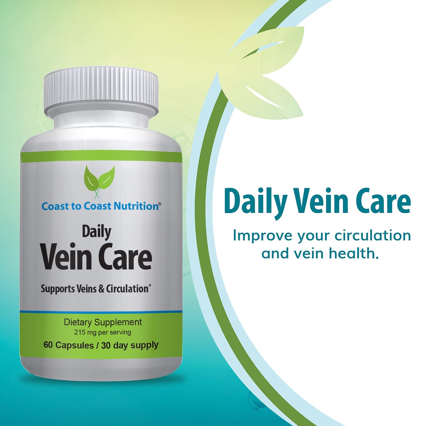 Coast to Coast Nutrition Daily Vein Care Supplement Capsules, 60 Count
