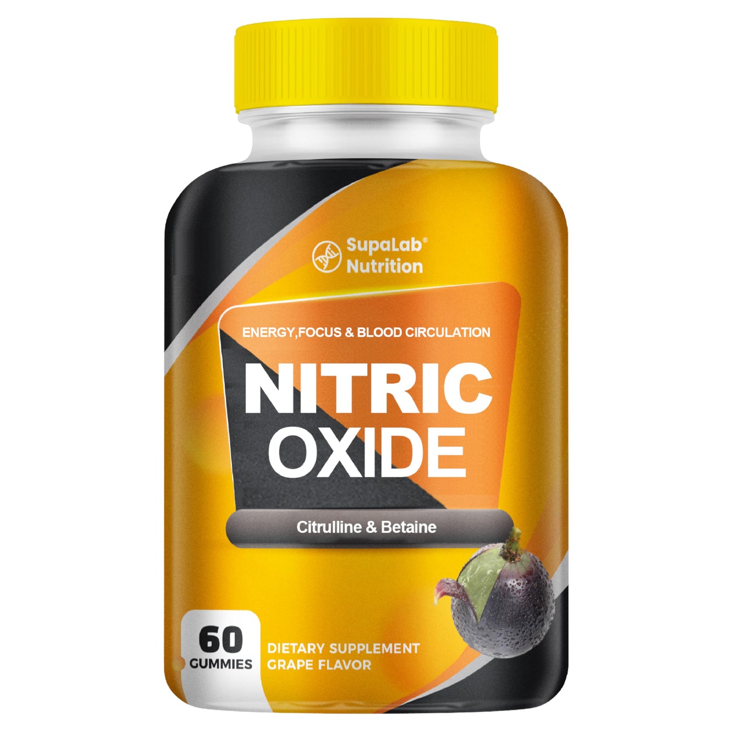 MEGNETA Nitric Oxide Supplements for Men - Citrulline Malate, Mg Beta Alanine, Betaine, 60 Capsules