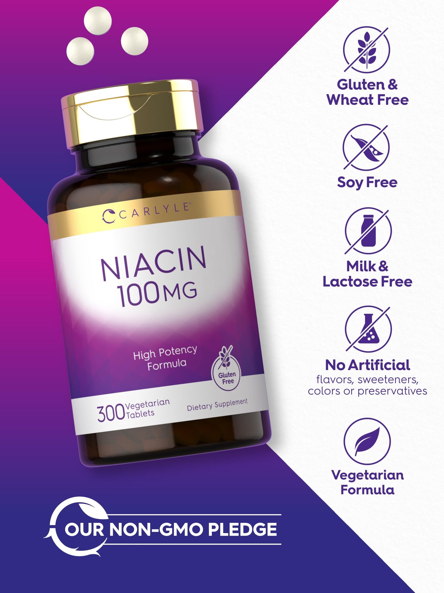 Carlyle Niacin 100mg Tablets, 300