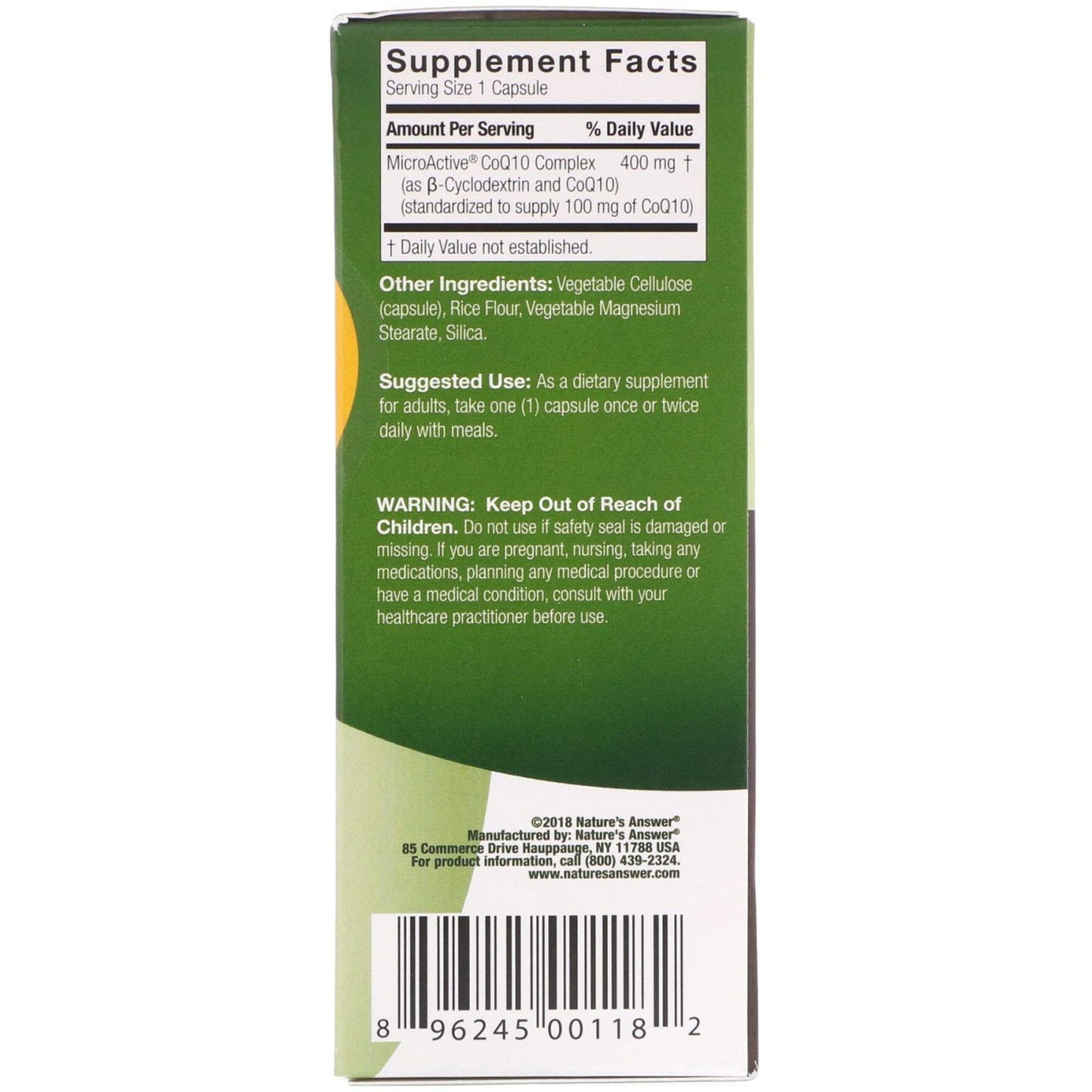 Genceutic Naturals CoQ10 24hr 100mg Capsule, 1 Count