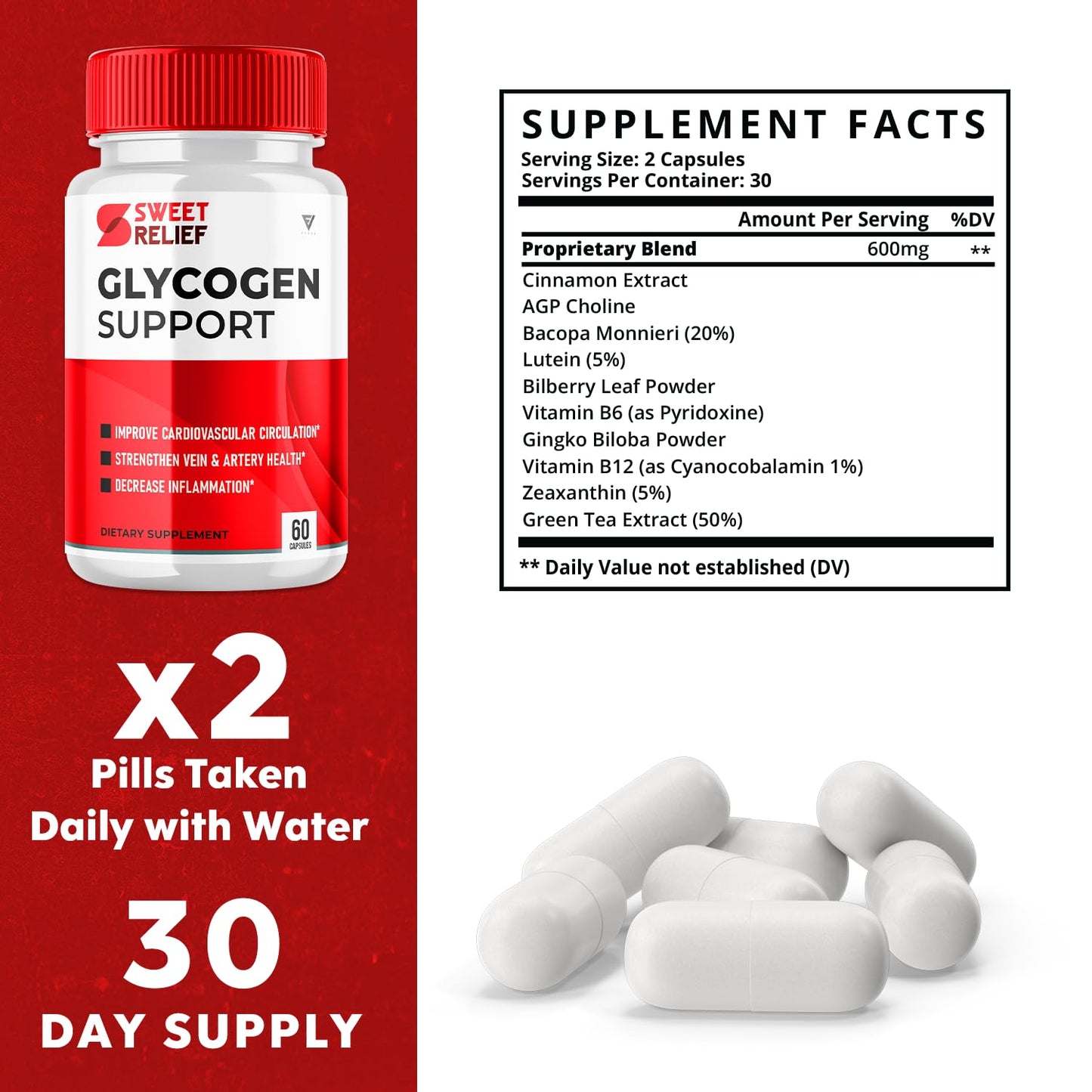 Fyvus Sweet Relief Glycogen Support, 180 Capsules
