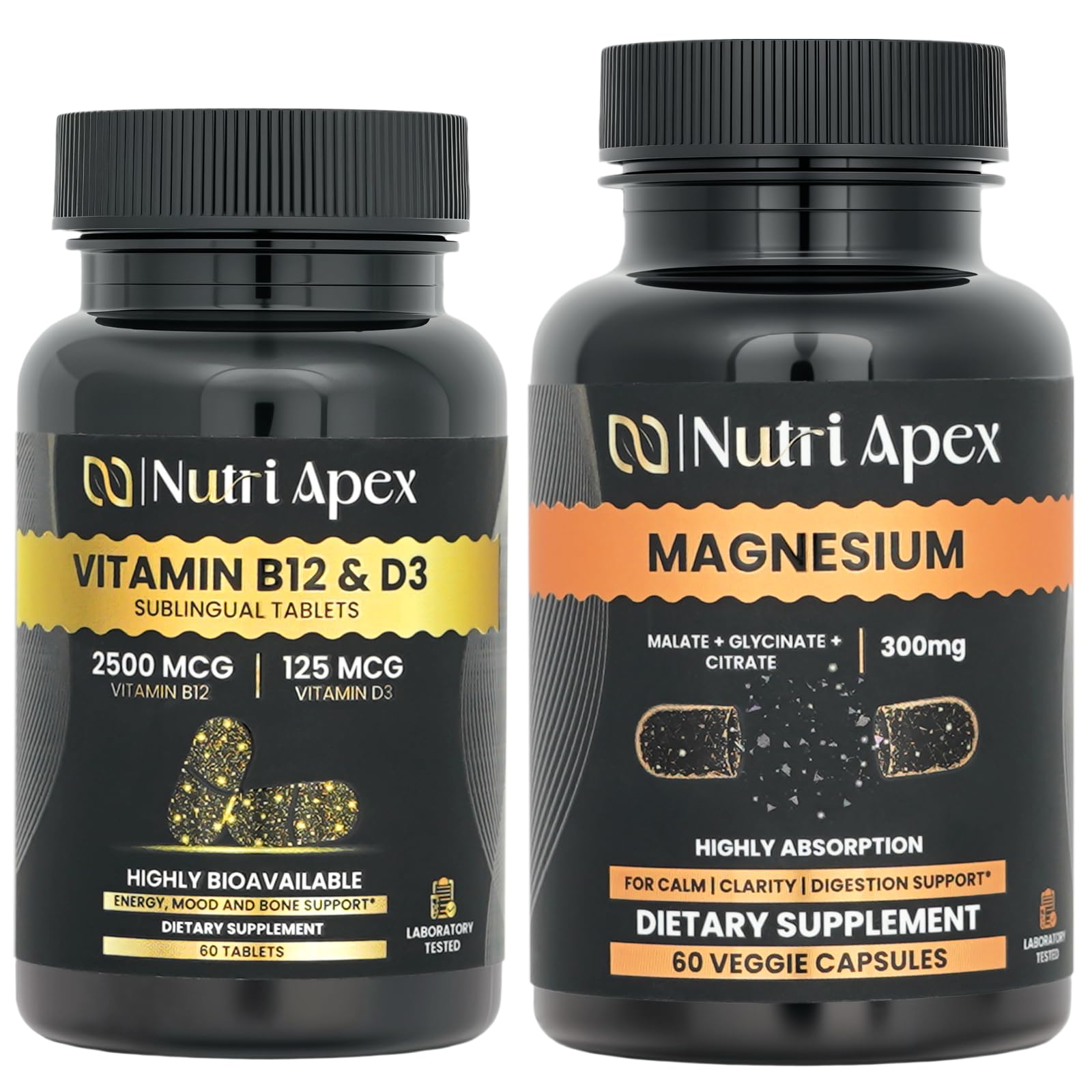 Nutri Apex Vitamin B12 and D3 Plus Magnesium Complex, 120 Tablets