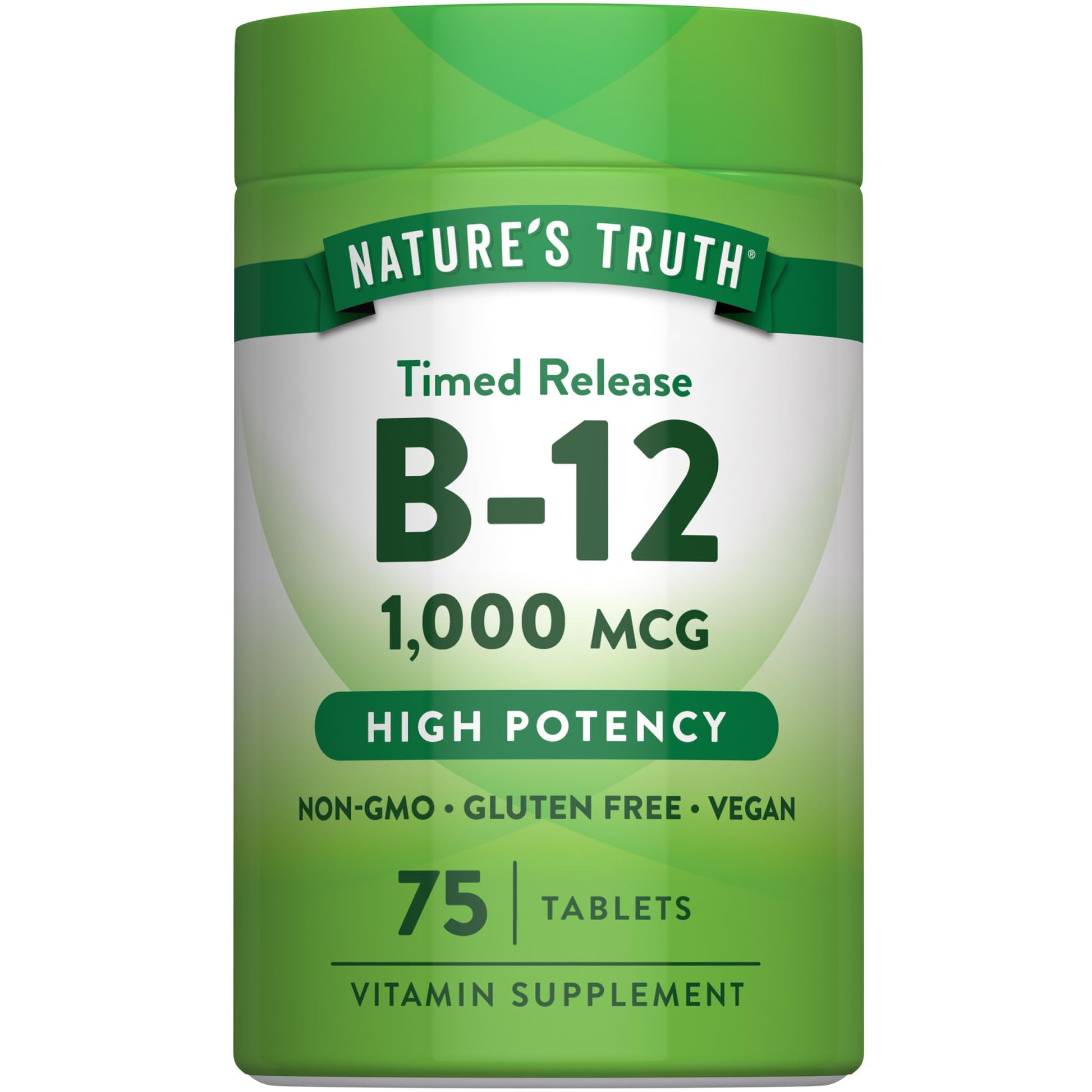 Nature's Truth Vitamin B12 1000 mcg Timed Release Tablets, 75 Count