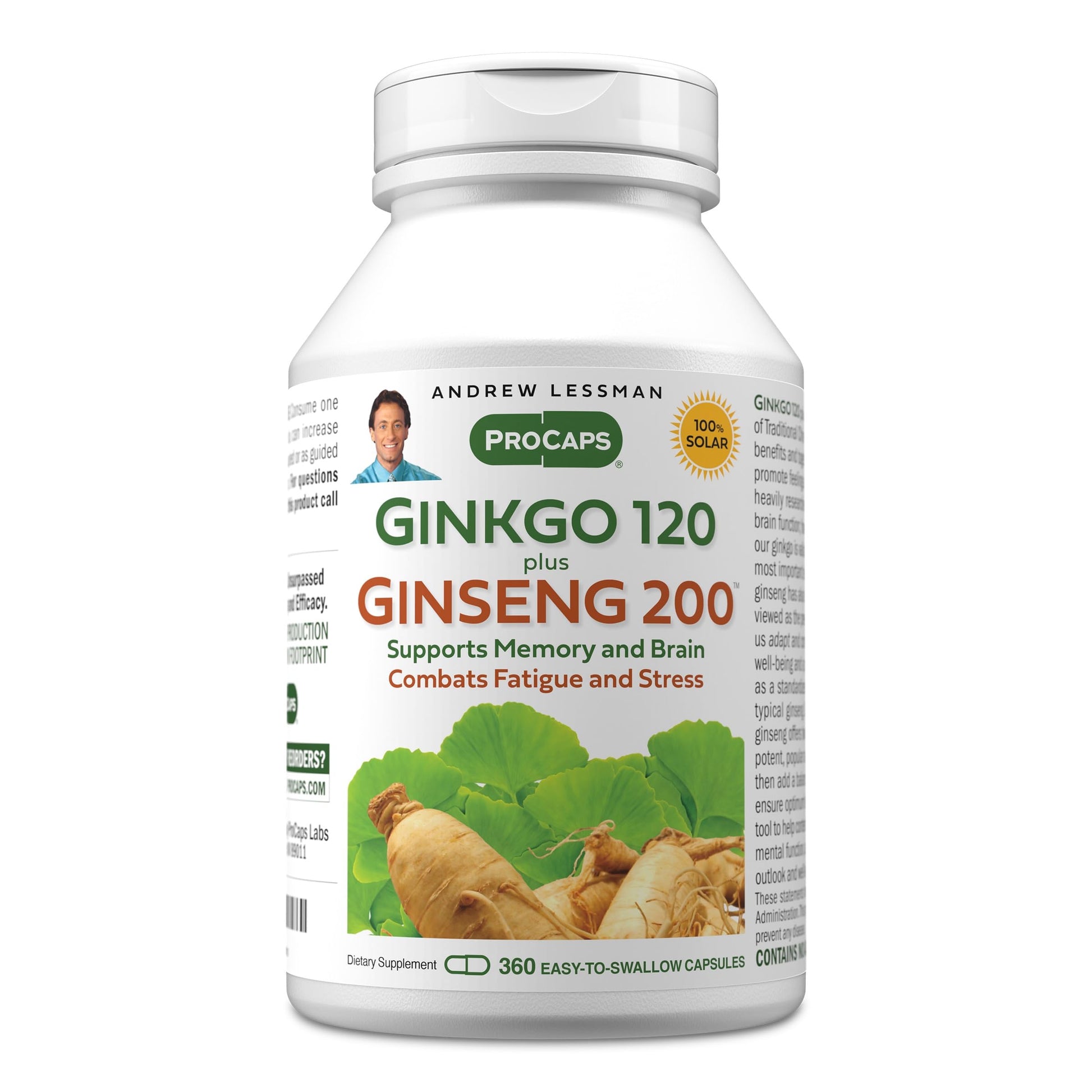 ANDREW LESSMAN Ginkgo 120 Plus Ginseng 200mg Capsules 360