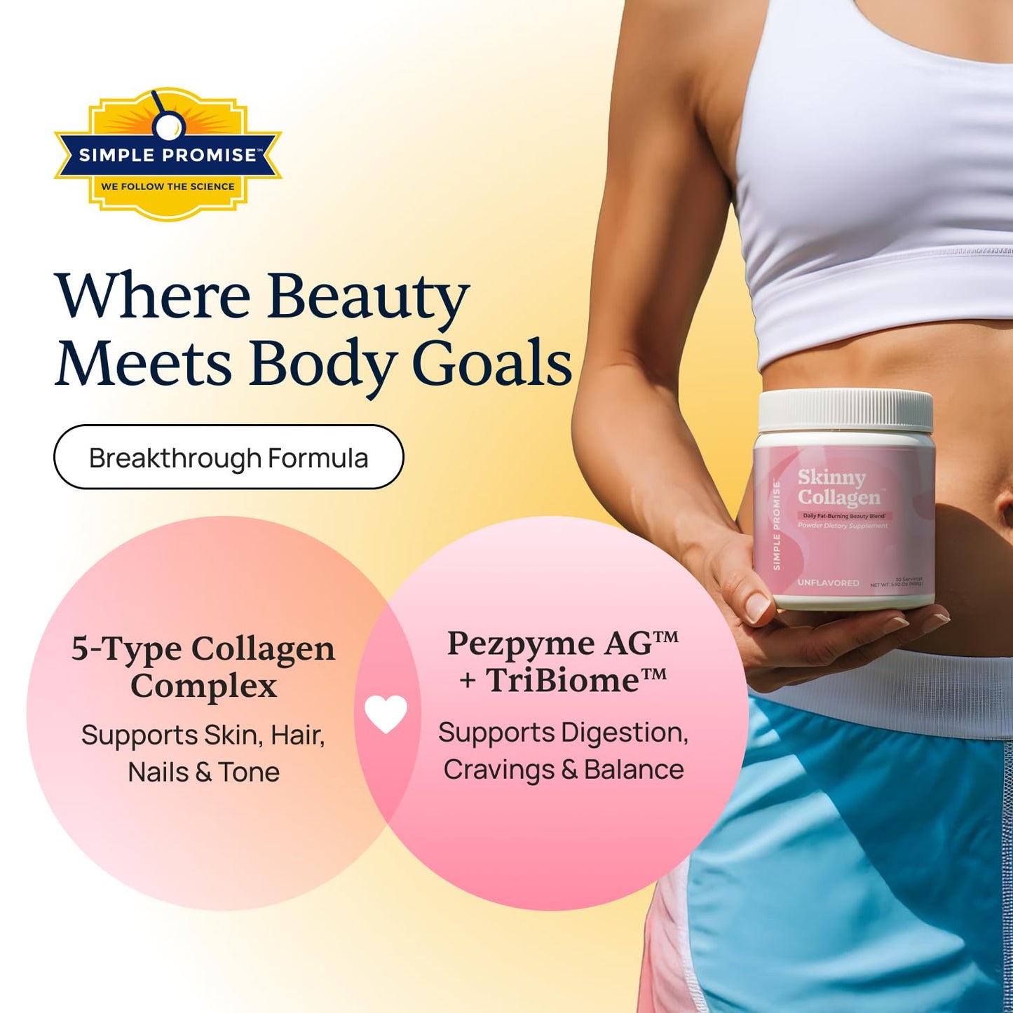 Simple Promise Skinny Collagen Weight Loss Supplement Powder 7.62 Ounces