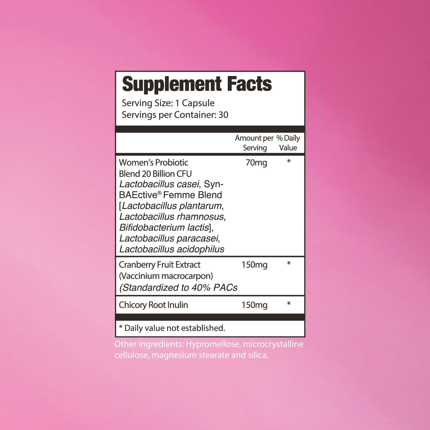 O-Shot for Woman Vaginal Probiotic + Prebiotic Capsule, 30 Vege-Capsules