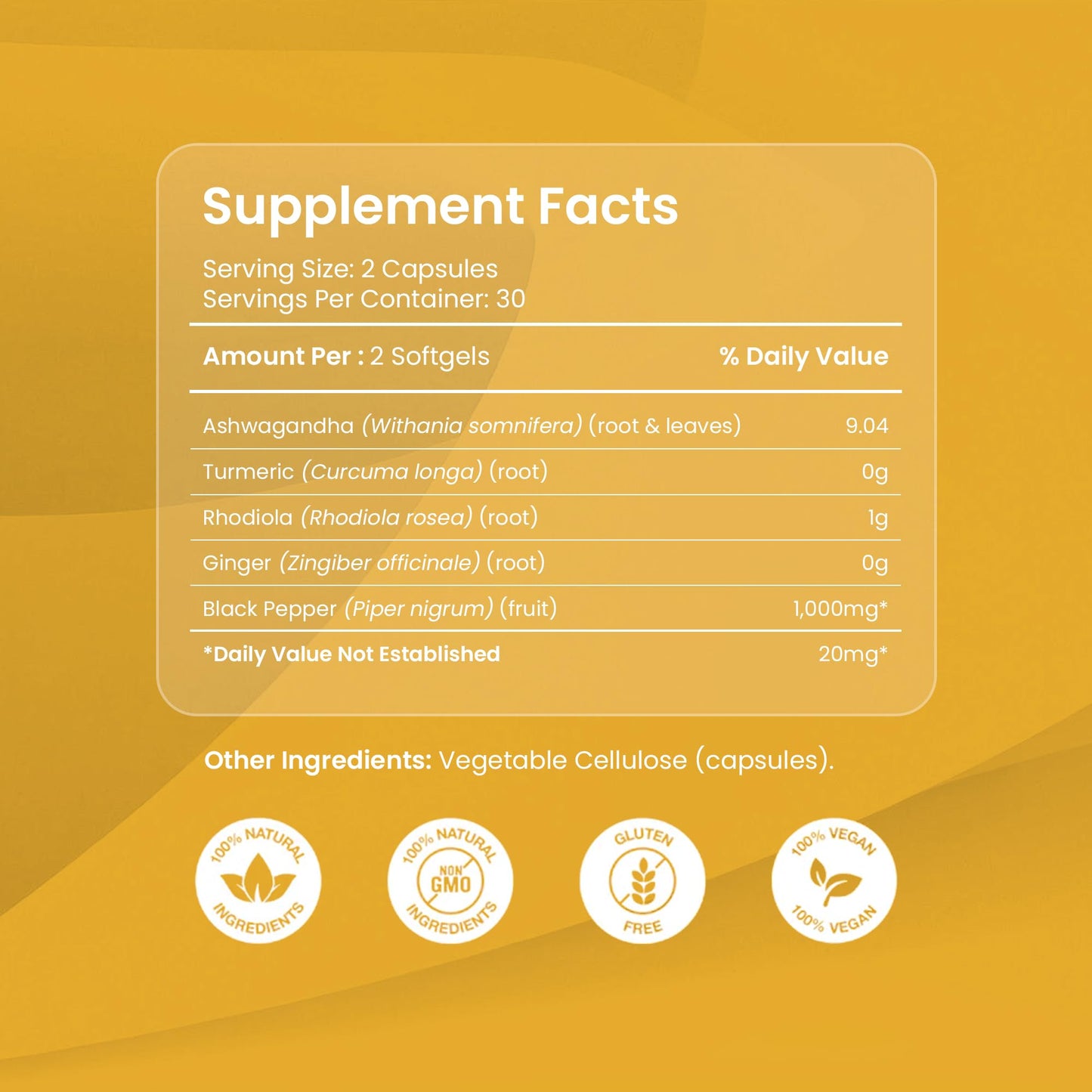 ORGANICS NATURE Adaptogenic Wellness Blend Capsules, 60 Capsules