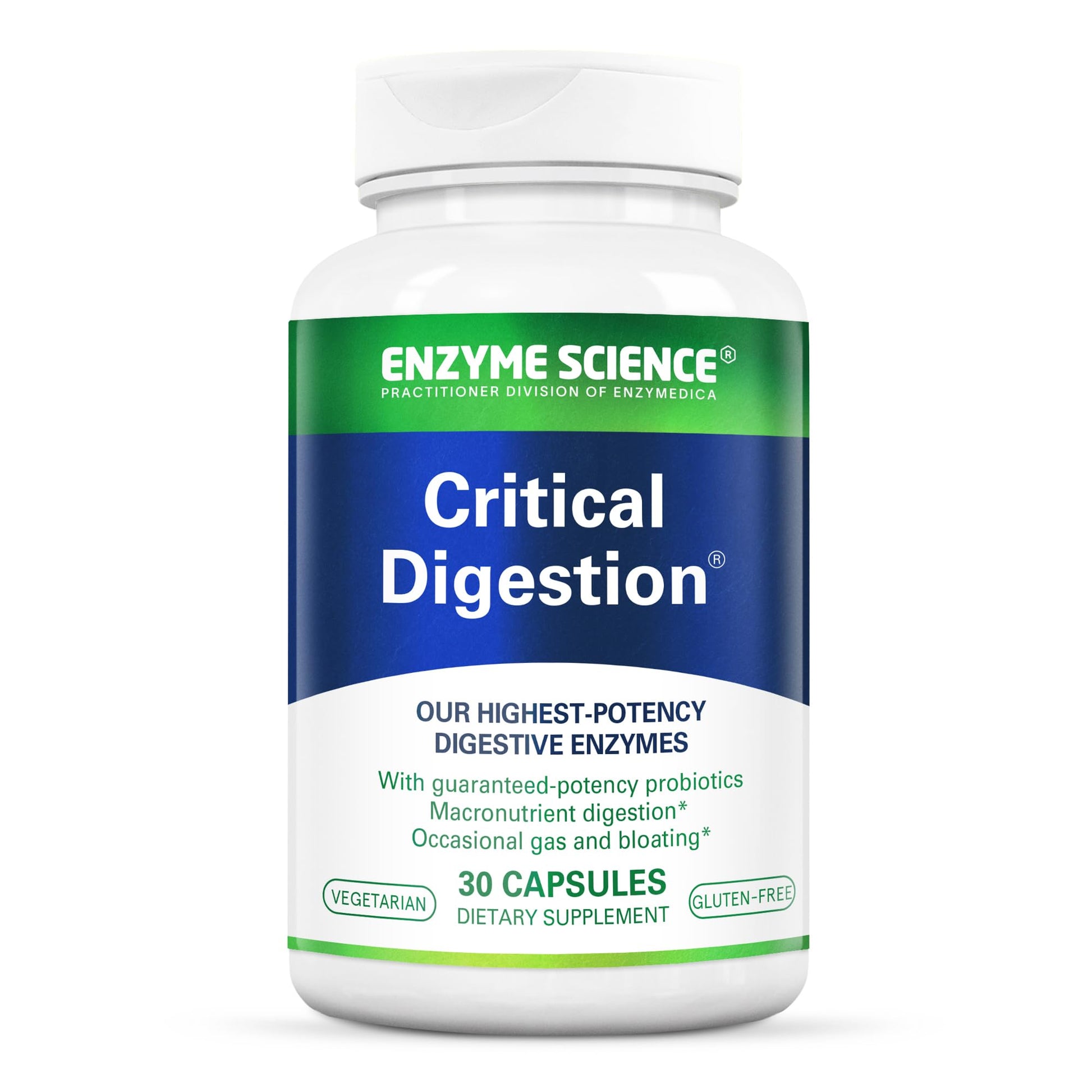 Enzyme Science Critical Digestion Advanced Digestive Enzymes with Probiotics for Women & Men, 30 Capsules