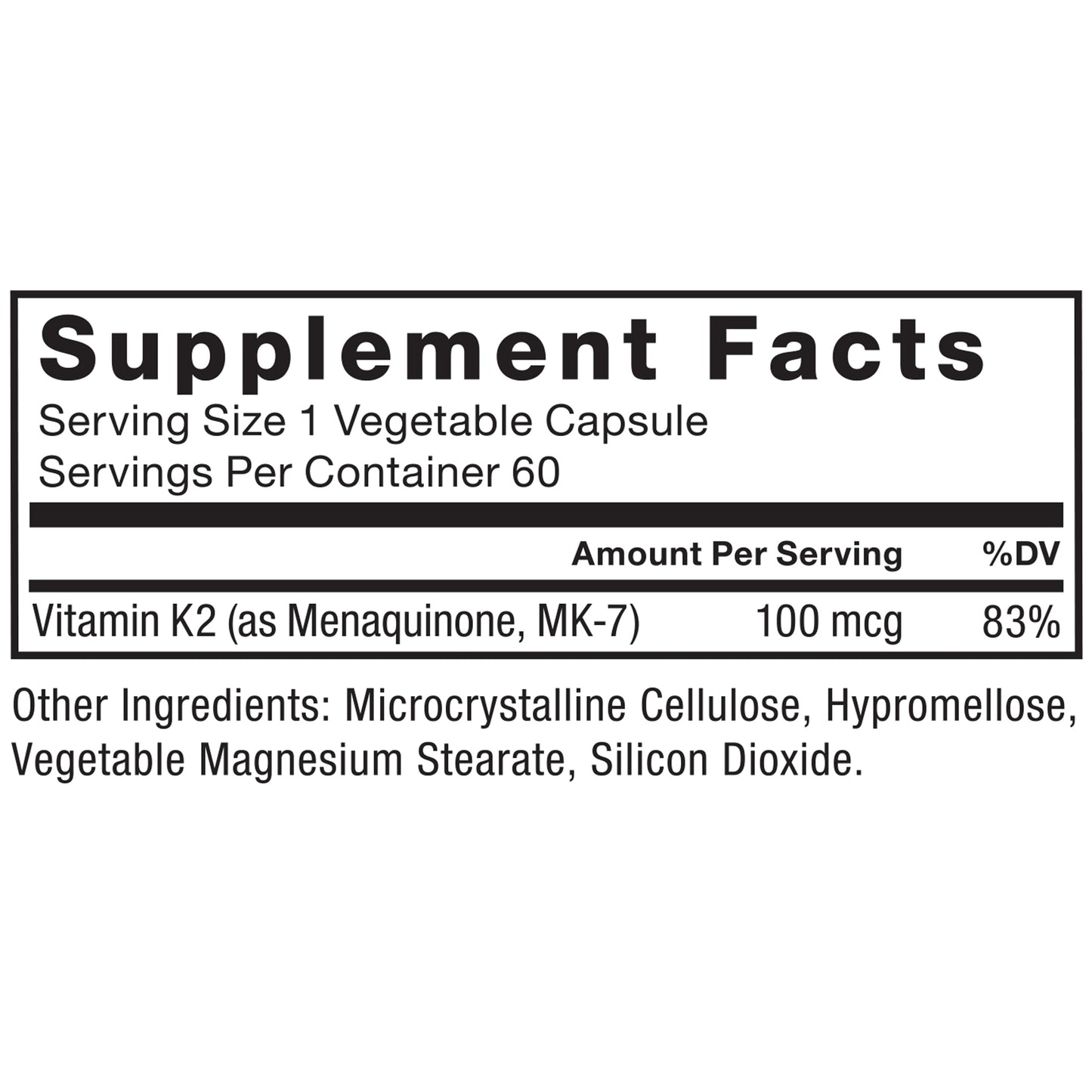Force Factor MK-7 Vitamin K2 100mcg 60 Capsules