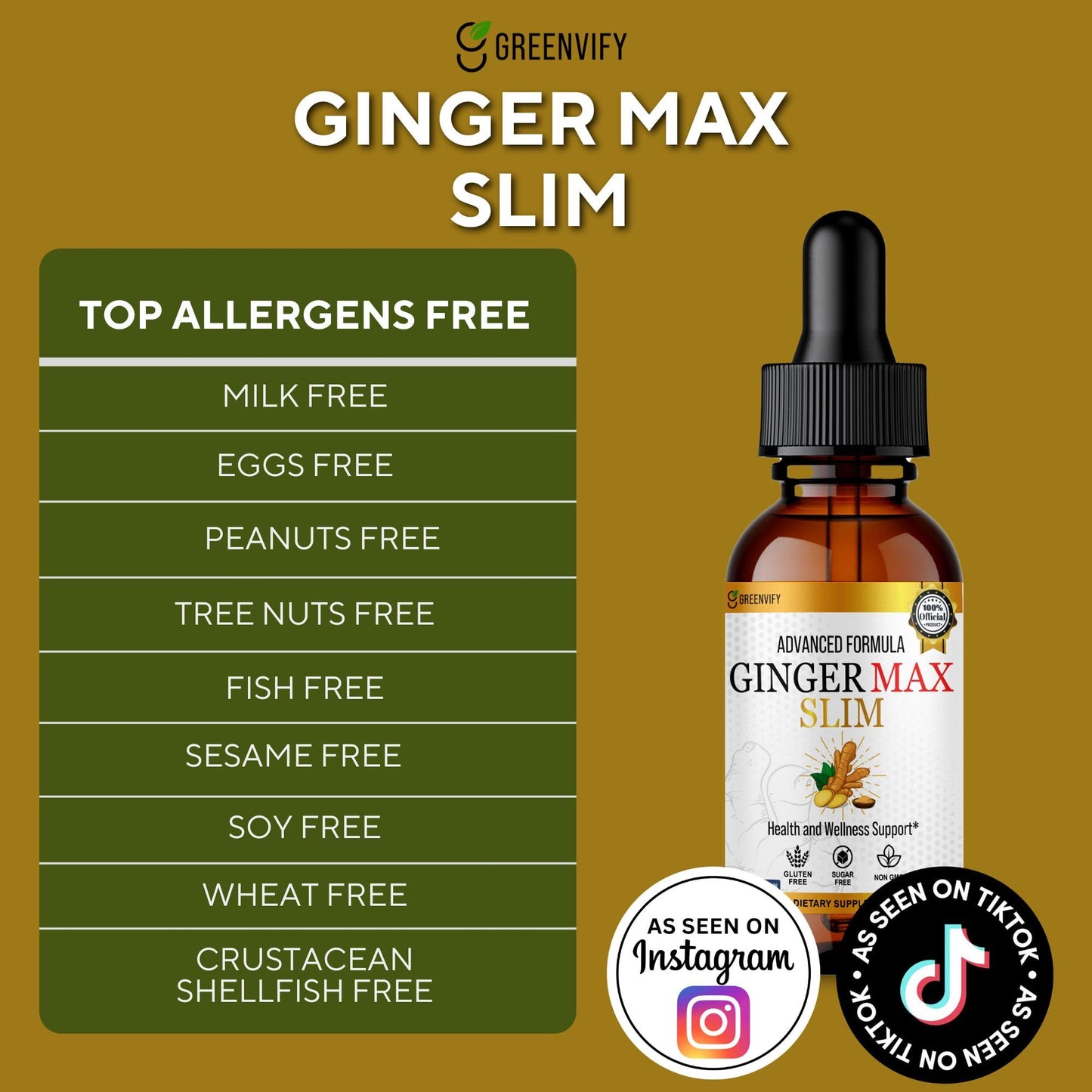 GREENVIFY Ginger Max Dietary Supplement Capsule, 60 Count