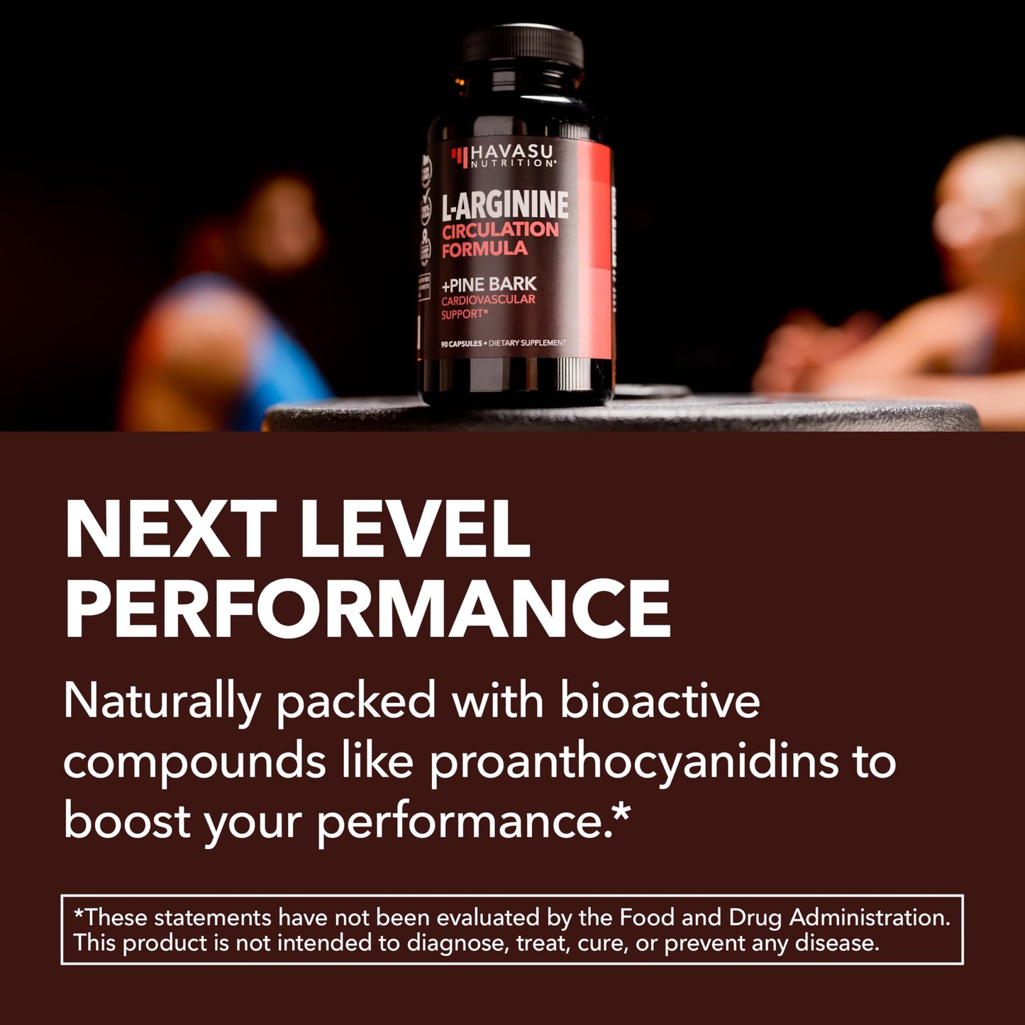 HAVASU NUTRITION L-Arginine 1800mg and Pine Bark Extract 100mg Nitric Oxide Supplement for Men - Endurance, Recovery Support - Vegan, Non-GMO, 90 Capsules