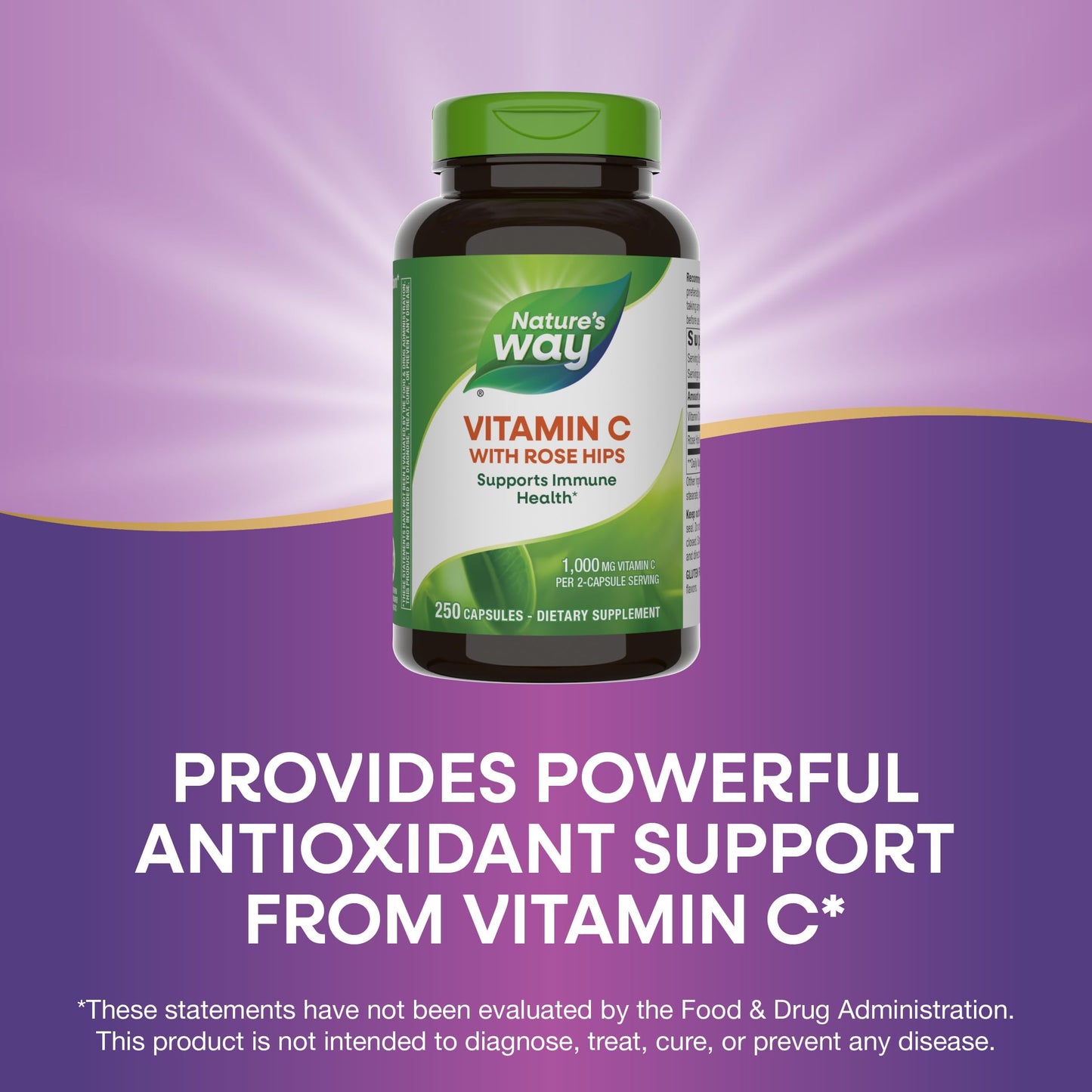 Nature's Way Vitamin C with Rose Hips Capsules, 500 Count