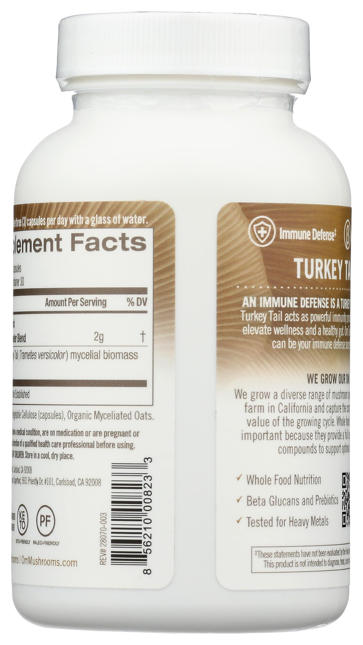 OM MUSHROOM SUPERFOOD Turkey Tail Mushroom Capsules, 90 Capsules