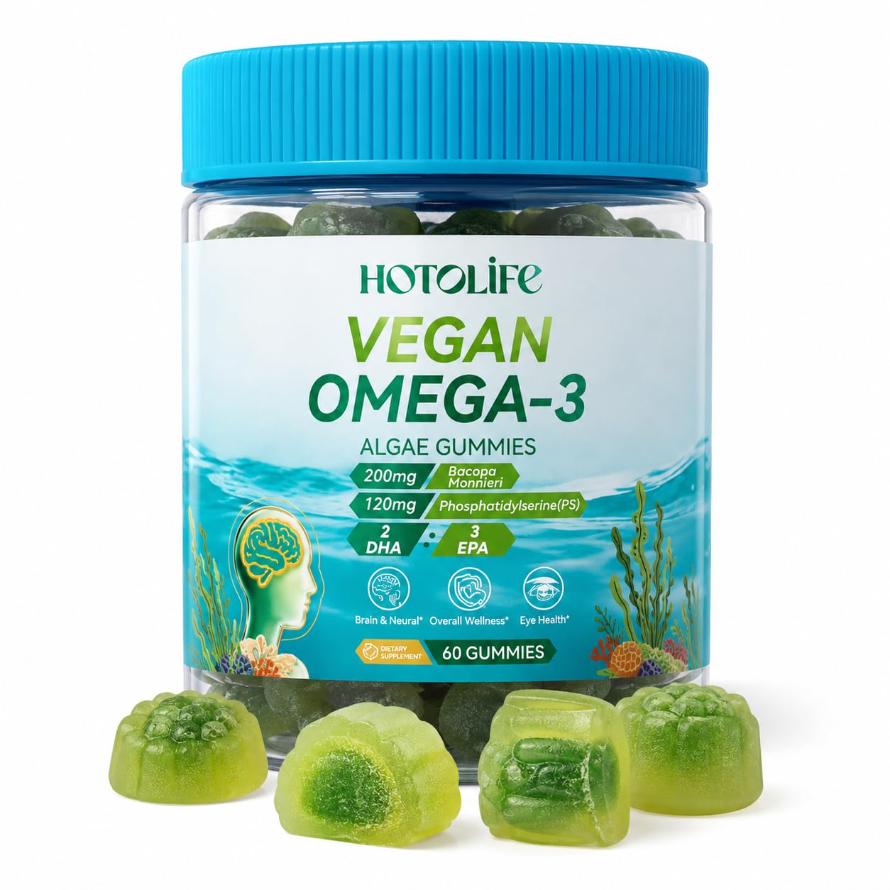 Hotolife Omega 3 Gummies Gummy, 1 Count