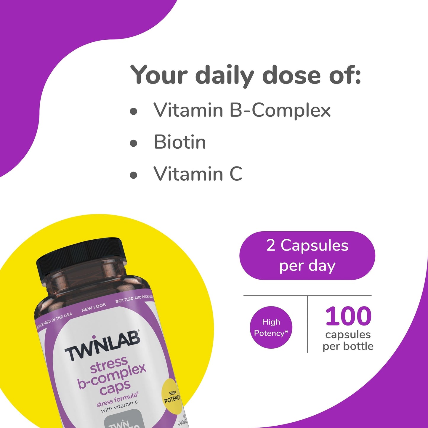 Twinlab Stress B-Complex Capsule 100 Capsules