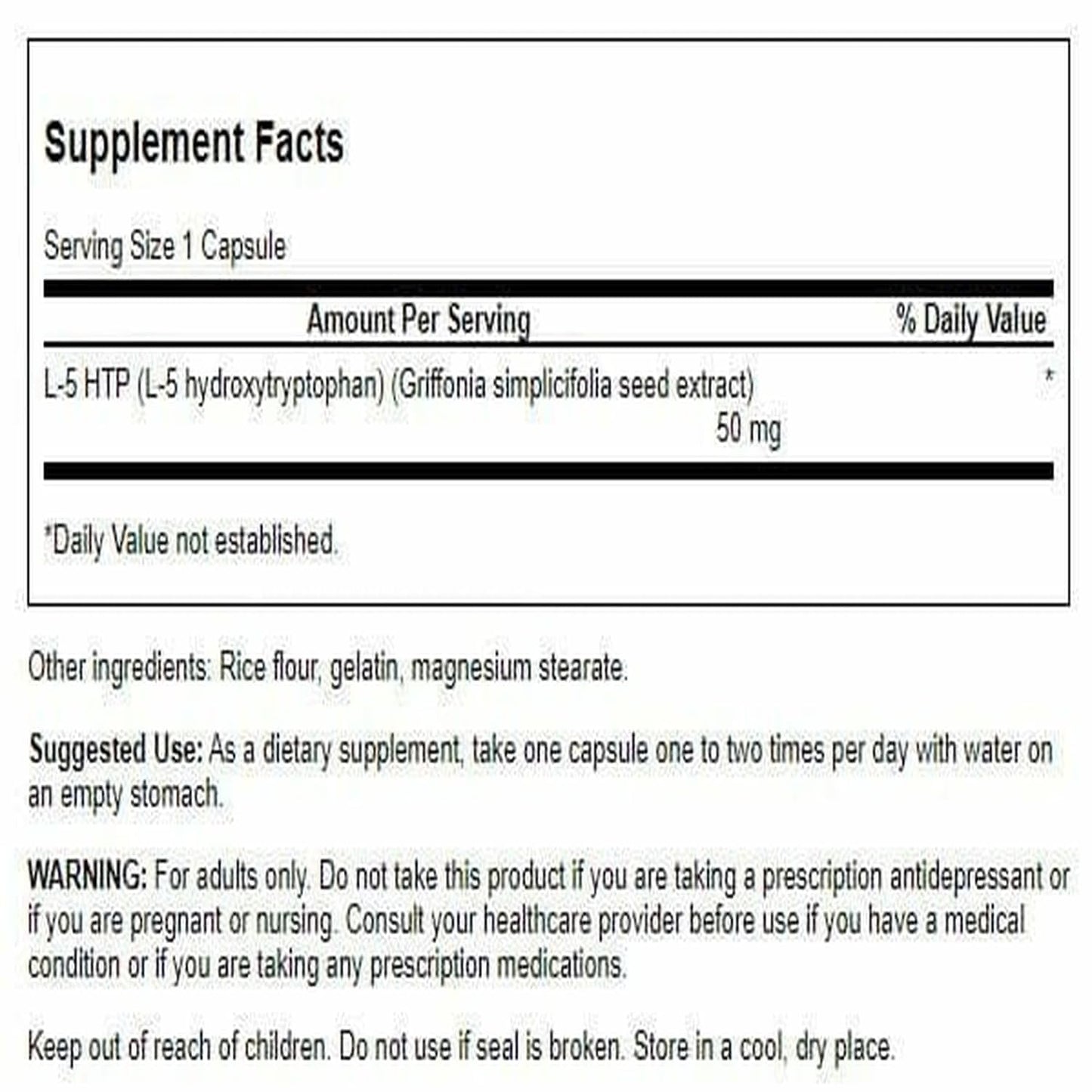 Swanson Amino Acid 5-HTP Capsules 60 Count