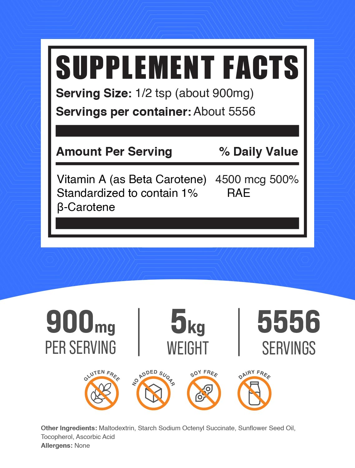 BulkSupplements Beta Carotene Powder 176.19