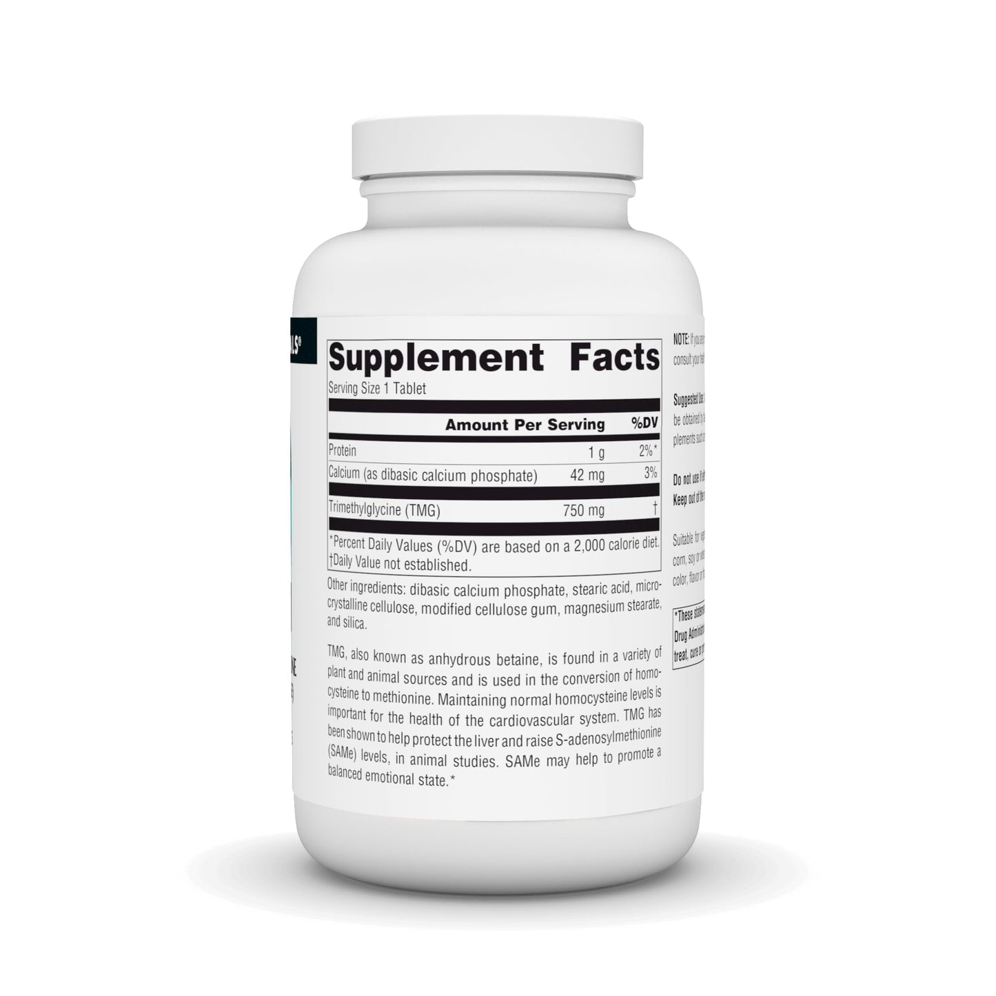 Source Naturals TMG Trimethylglycine (Anhydrous Betaine) 750 mg 240 Tablets