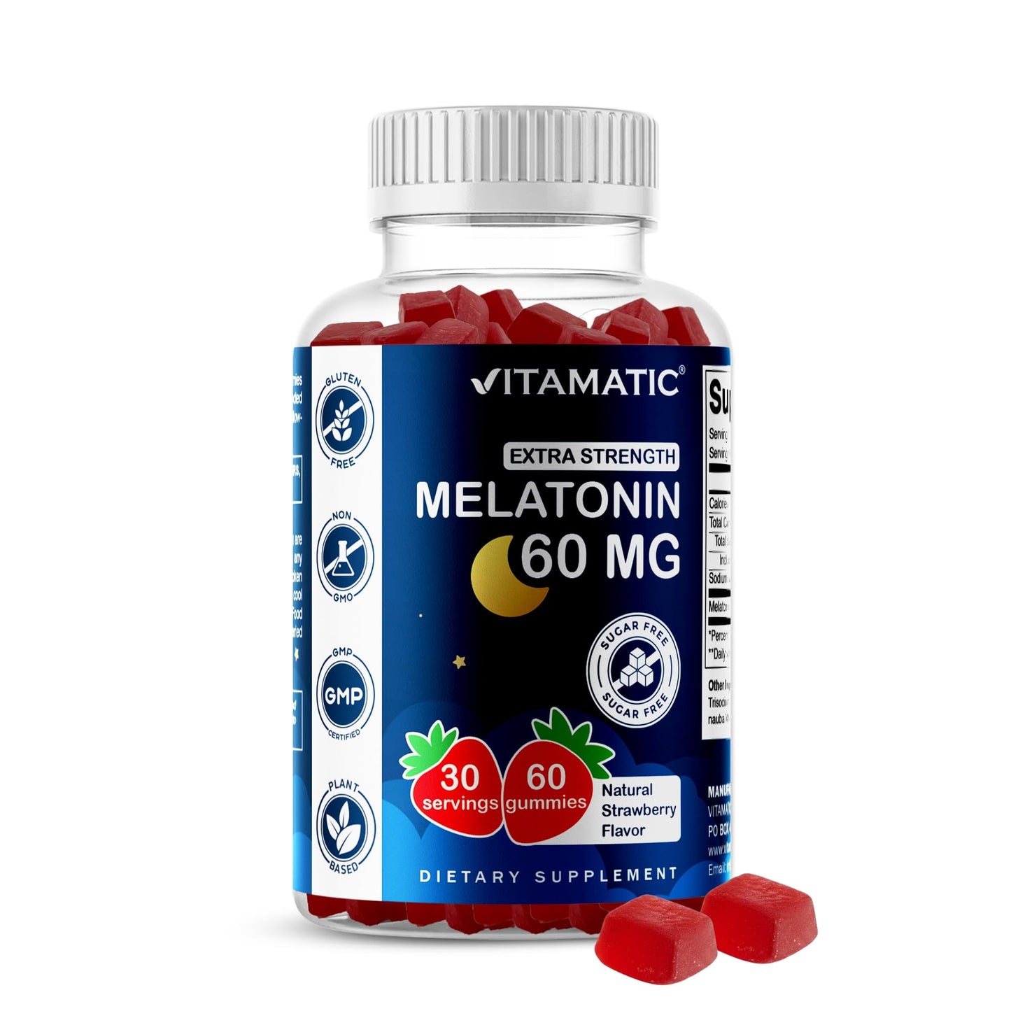 Vitamatic Sugar Free Melatonin Gummies 60 Count