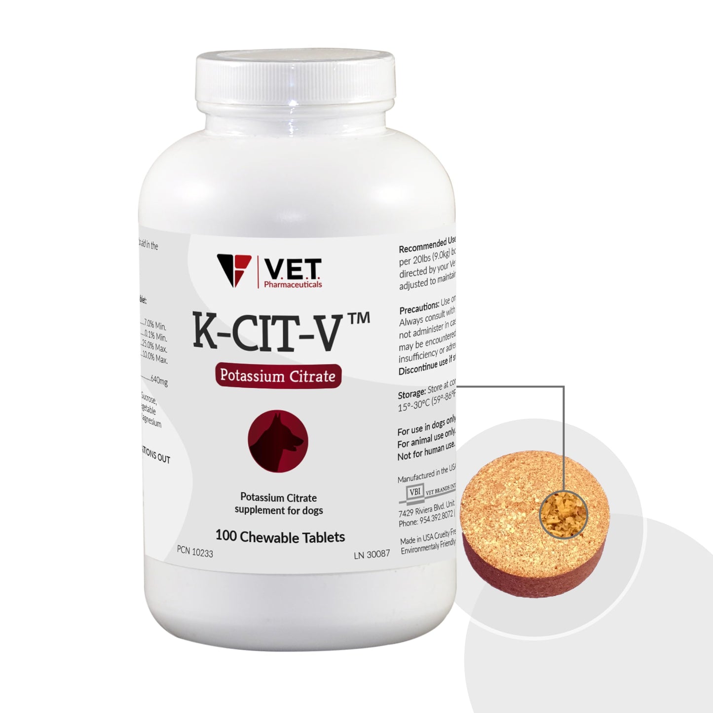 V.E.T. PHARMACEUTICALS Potassium Citrate 640mg Tablets, 100 Tablets