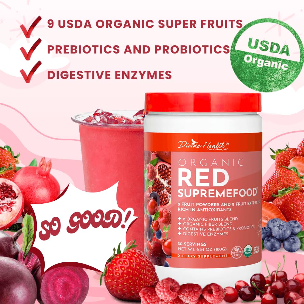 Divine Health Dr. Colbert Organic Red Supremefood Powder 30 Day Supply