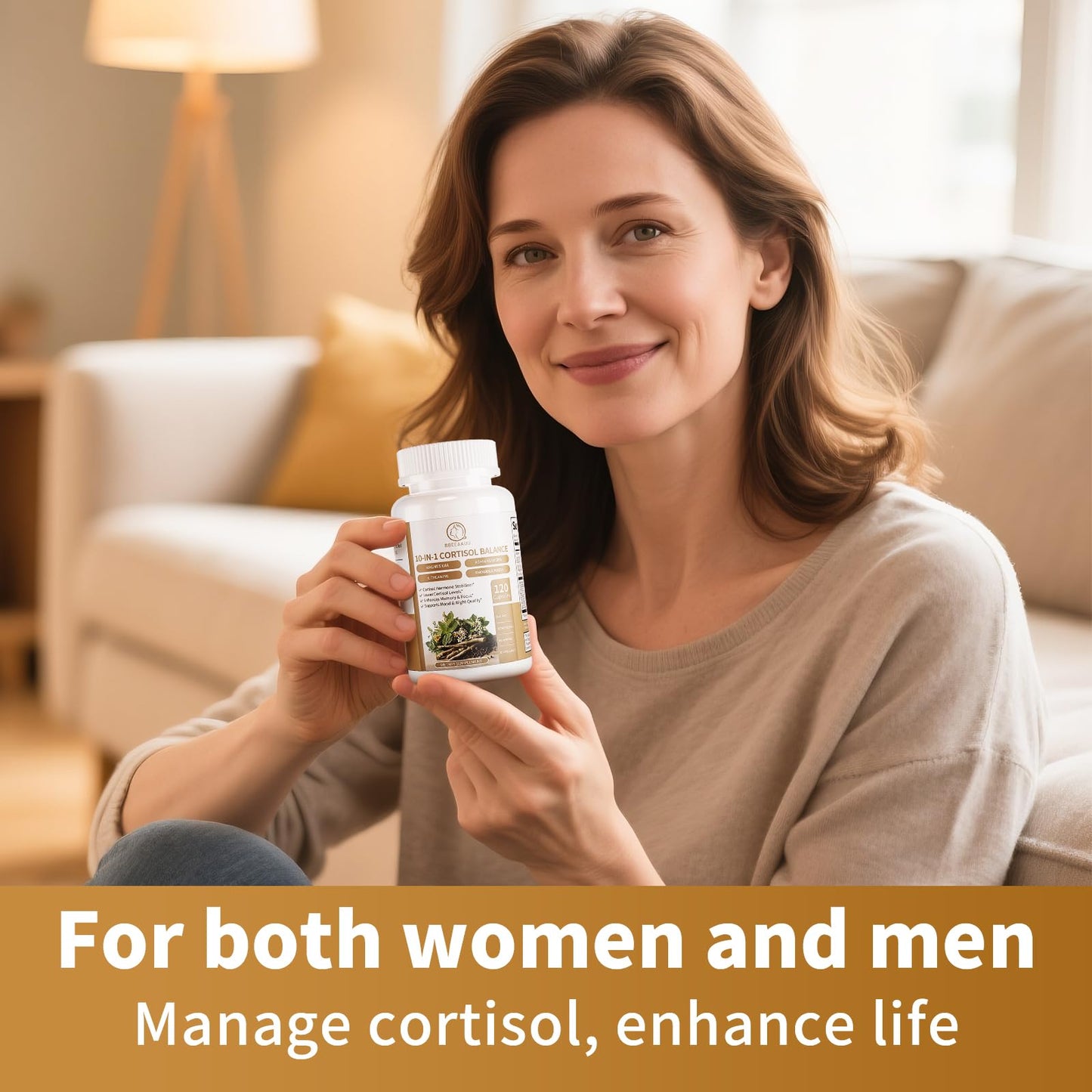 BBEEAAUU 10-in-1 Cortisol Manager with Ashwagandha Capsules 240