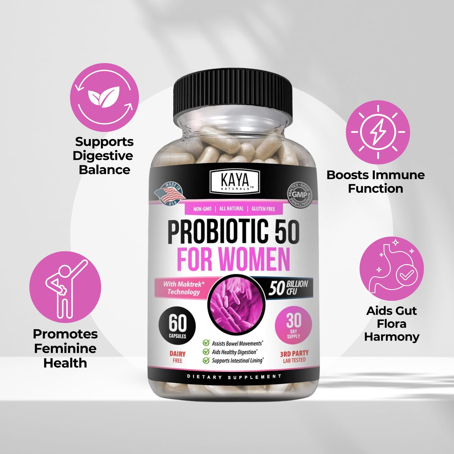 Kaya Naturals Probiotic 50 Billion CFU Capsule 60 Count