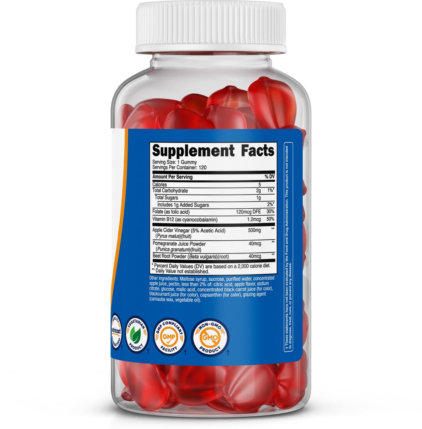 Nutricost Apple Cider Vinegar 500mg Gummies 120