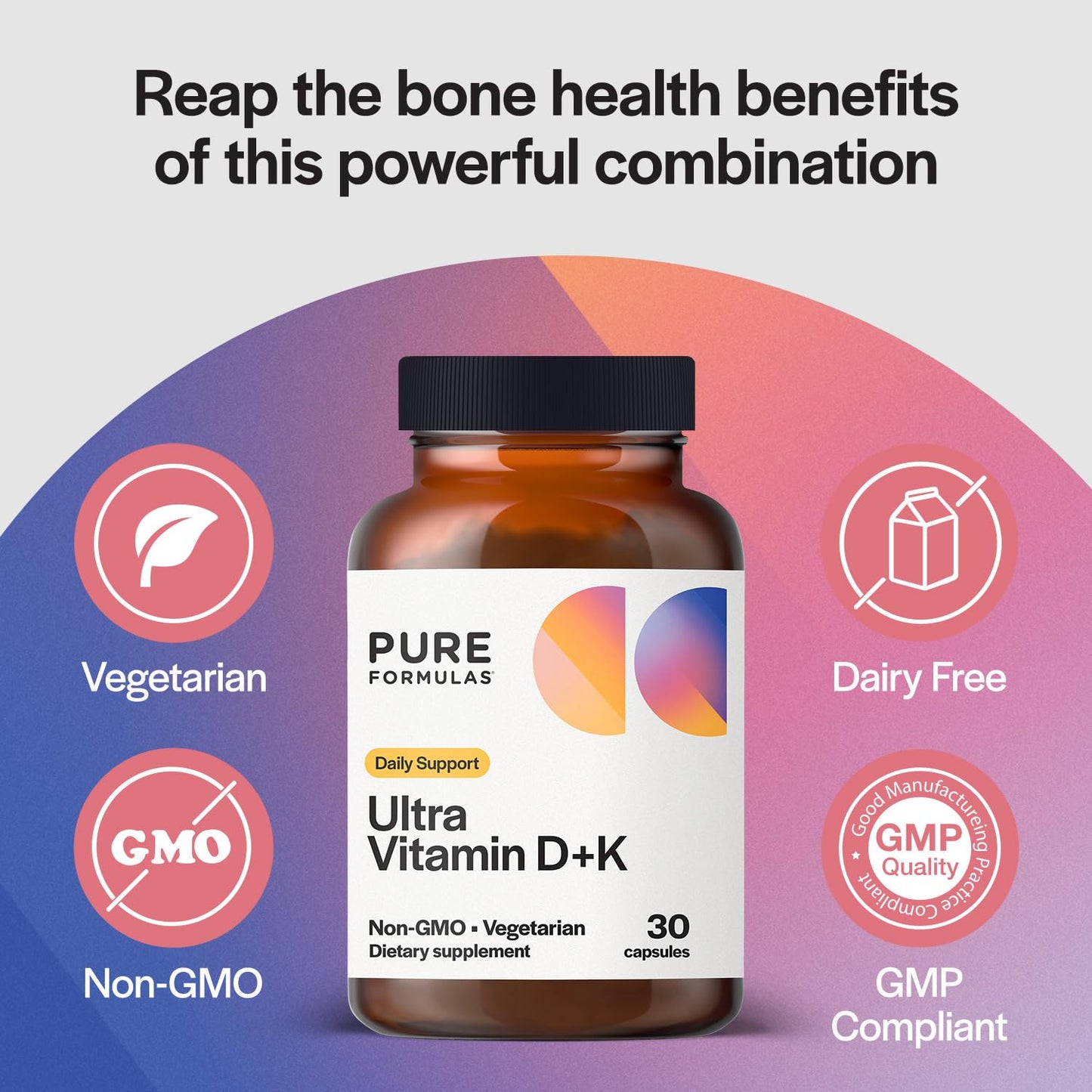 PureFormulas Vitamin D3 K2 5000 IU Capsules, 30 Count