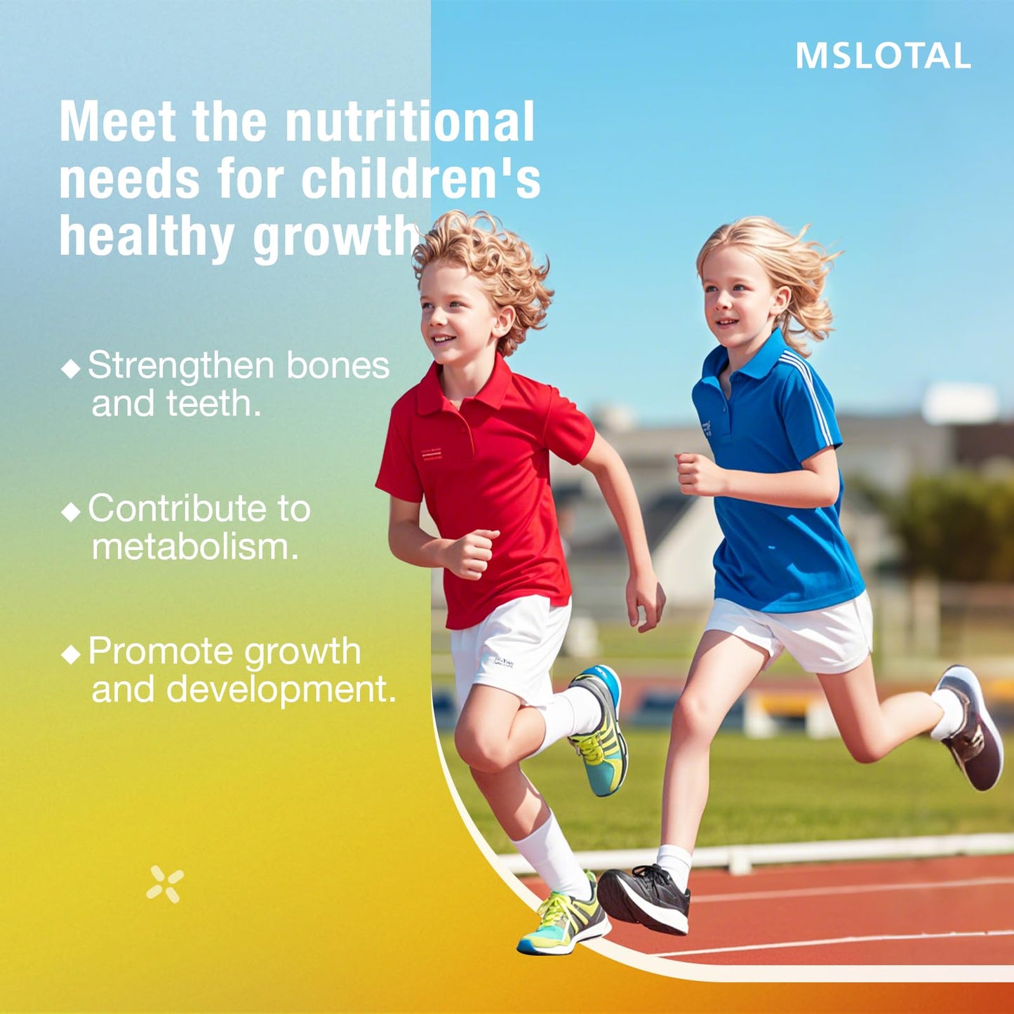 MSLOTAL Calcium Citrate Gummies 1200mg with Vitamin D3, B6, B12, Magnesium & Zinc, 120 Chews