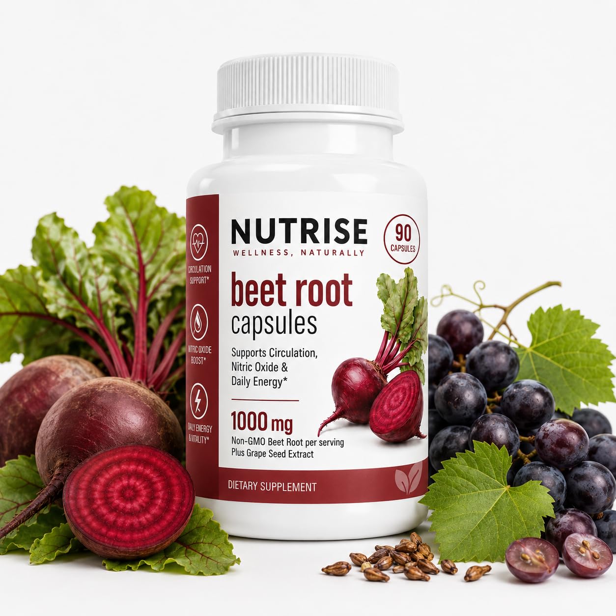 Achuhe Nutrise Beetroot with Grape Seed Extract 90 Capsules