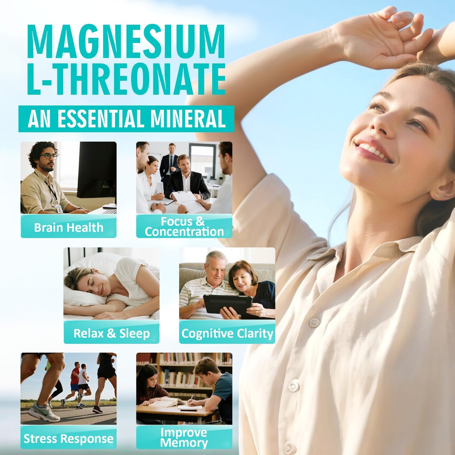 RimTuku Magnesium L-Threonate 2000mg Capsules, 120 Count