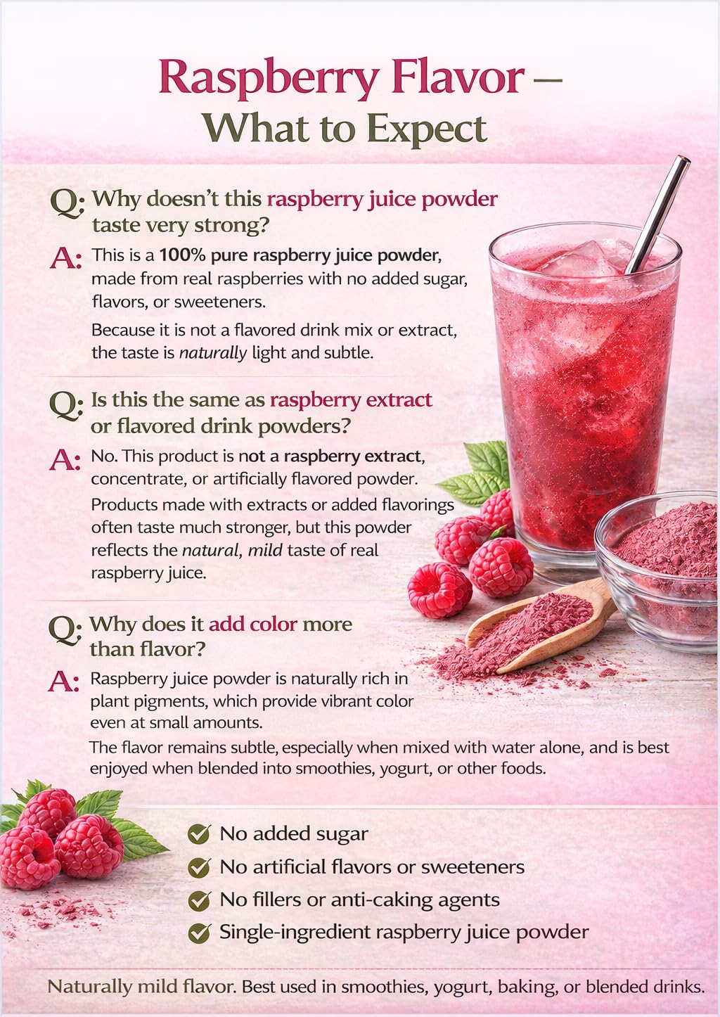 UNLEASH'D ORGANIC Raspberry Juice Powder, 16 oz