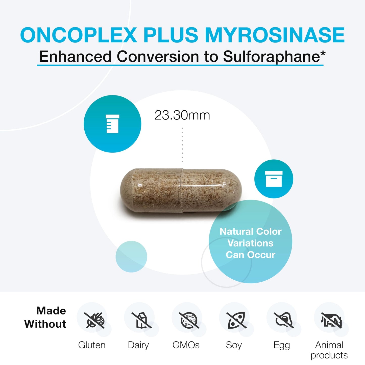 XYMOGEN OncoPLEX Plus Myrosinase - 30 mg Glucoraphanin with 170 mg Myrosinase Enzyme - Cellular & Antioxidant Support - Vegetarian, Gluten-Free & Dairy-Free, 30 Capsules