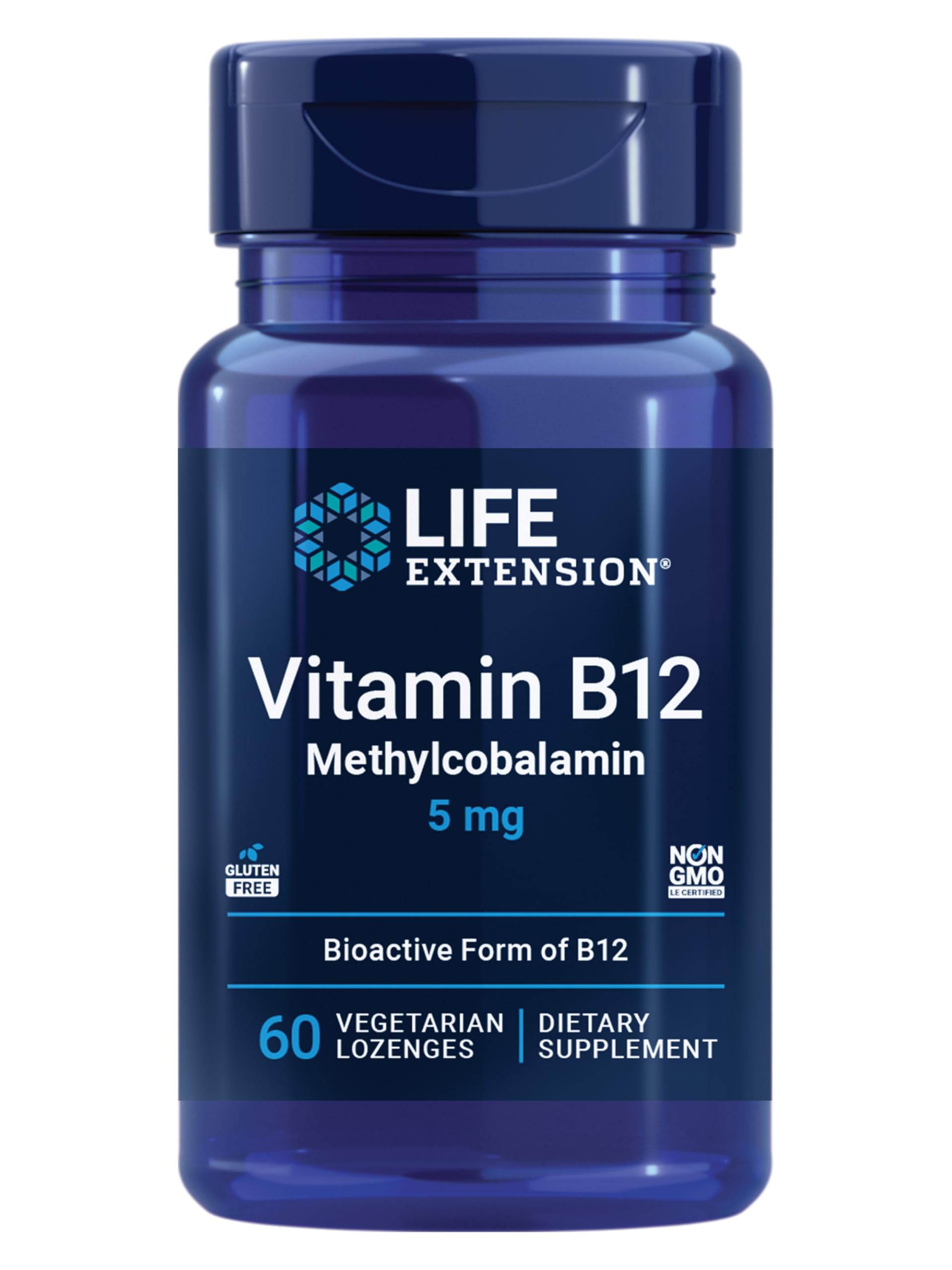 Life Extension Vitamin B12 Methylcobalamin Lozenges, 60 Count